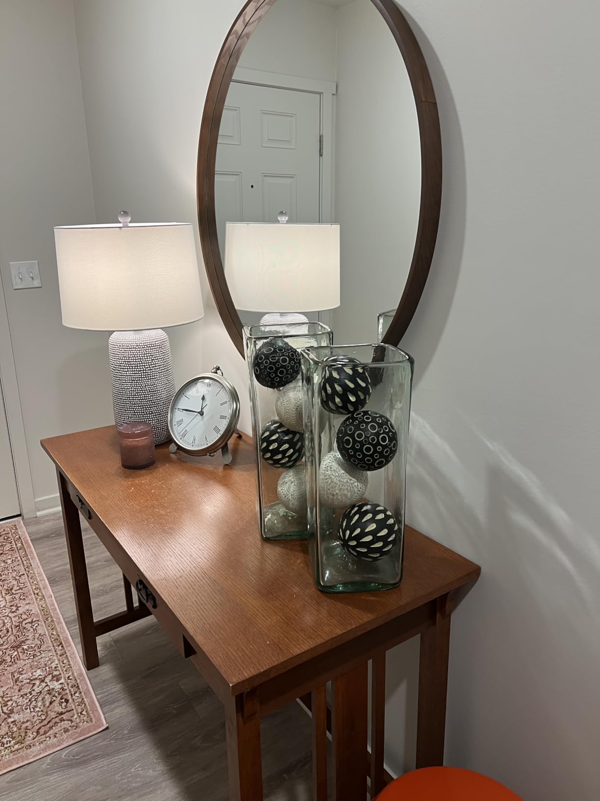 WallBeyond Round Wood Mirror, 32