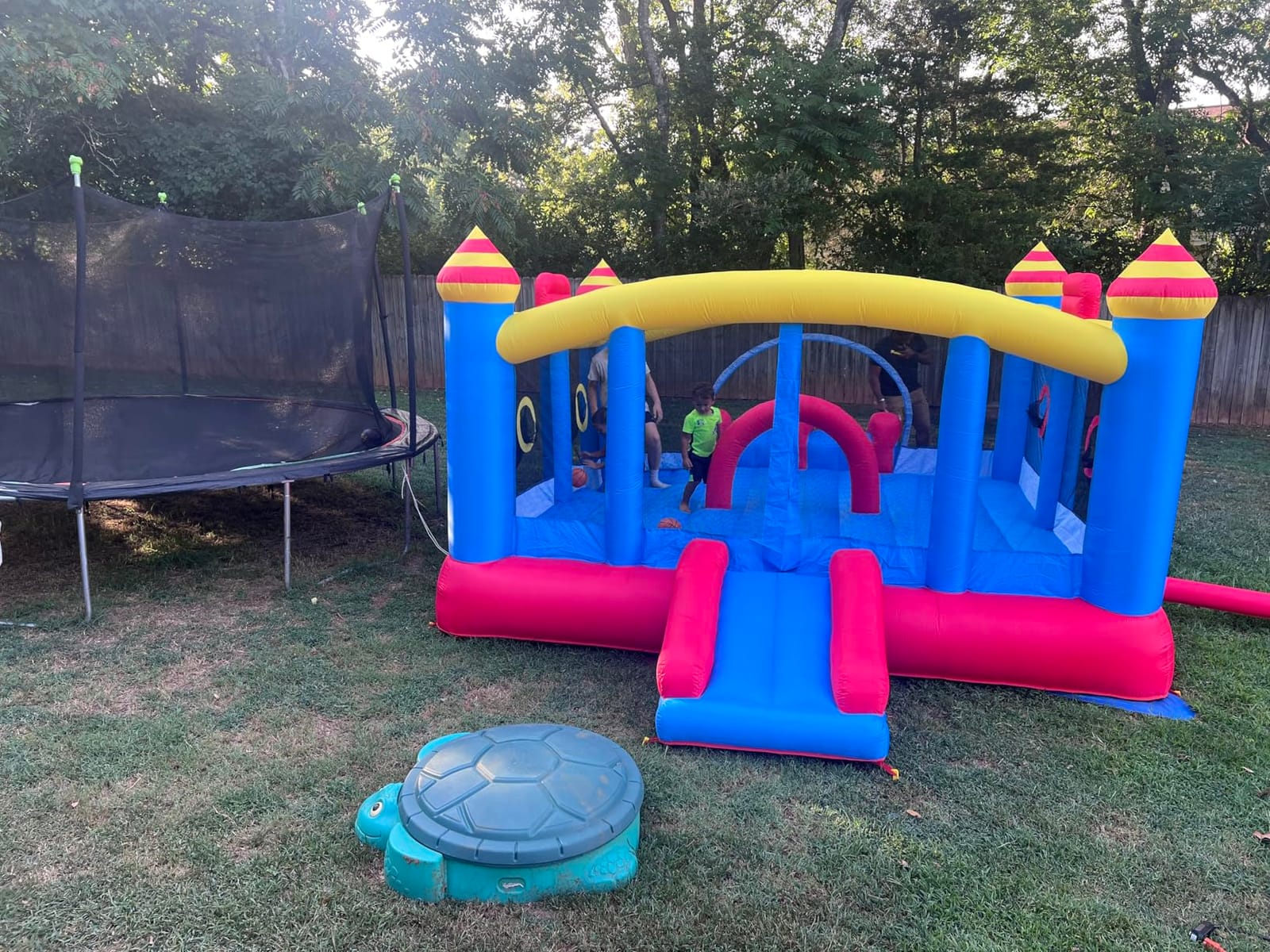 Big Inflatable Bounce House, Jumping Bouncy Castle for Kids, 18.7ft x 13ft, Outdoor Bouncer with Double Slide, Double Basketball Hoop, Fun Central Obstacle, Throw Ball Game, Reinforced Oxford Bounce Floor customer photo 2