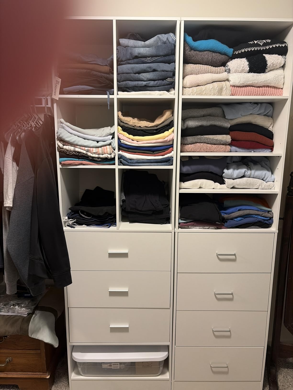 Homieasy Closet System Organizer with 3 Drawers and Partition Storage, Freestanding Wardrobe Organizer Modular with Shoe Shelf, Expandable for Walk-in or Reach-in Closets, White customer photo 2