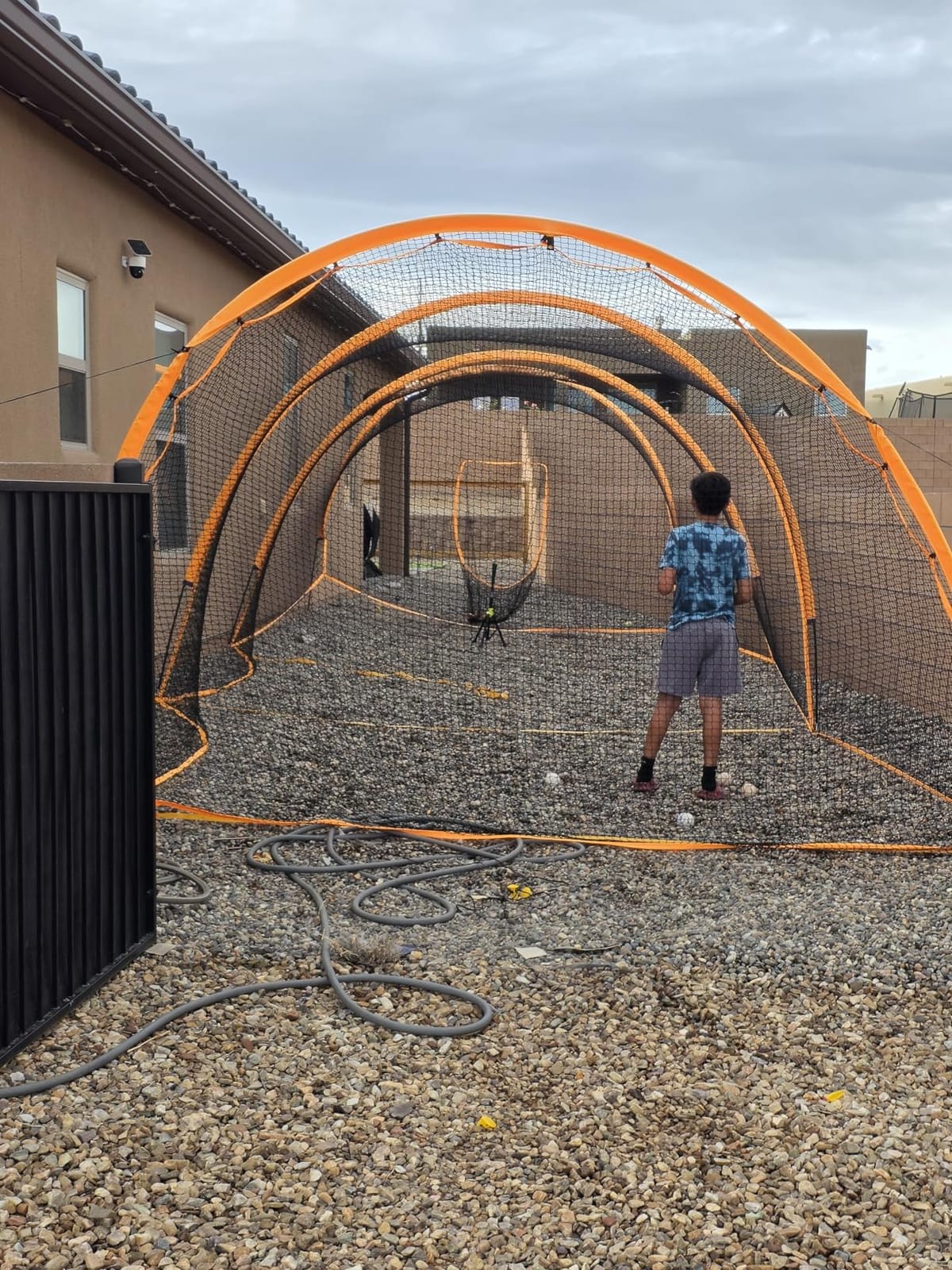 ORIENGEAR Baseball Batting Cage for Backyard, Fully Enclosed Hitting Cage, Baseball and Softball Training Cages, Backyard Hitting and Pitching Practice Net with Frame, 1.25