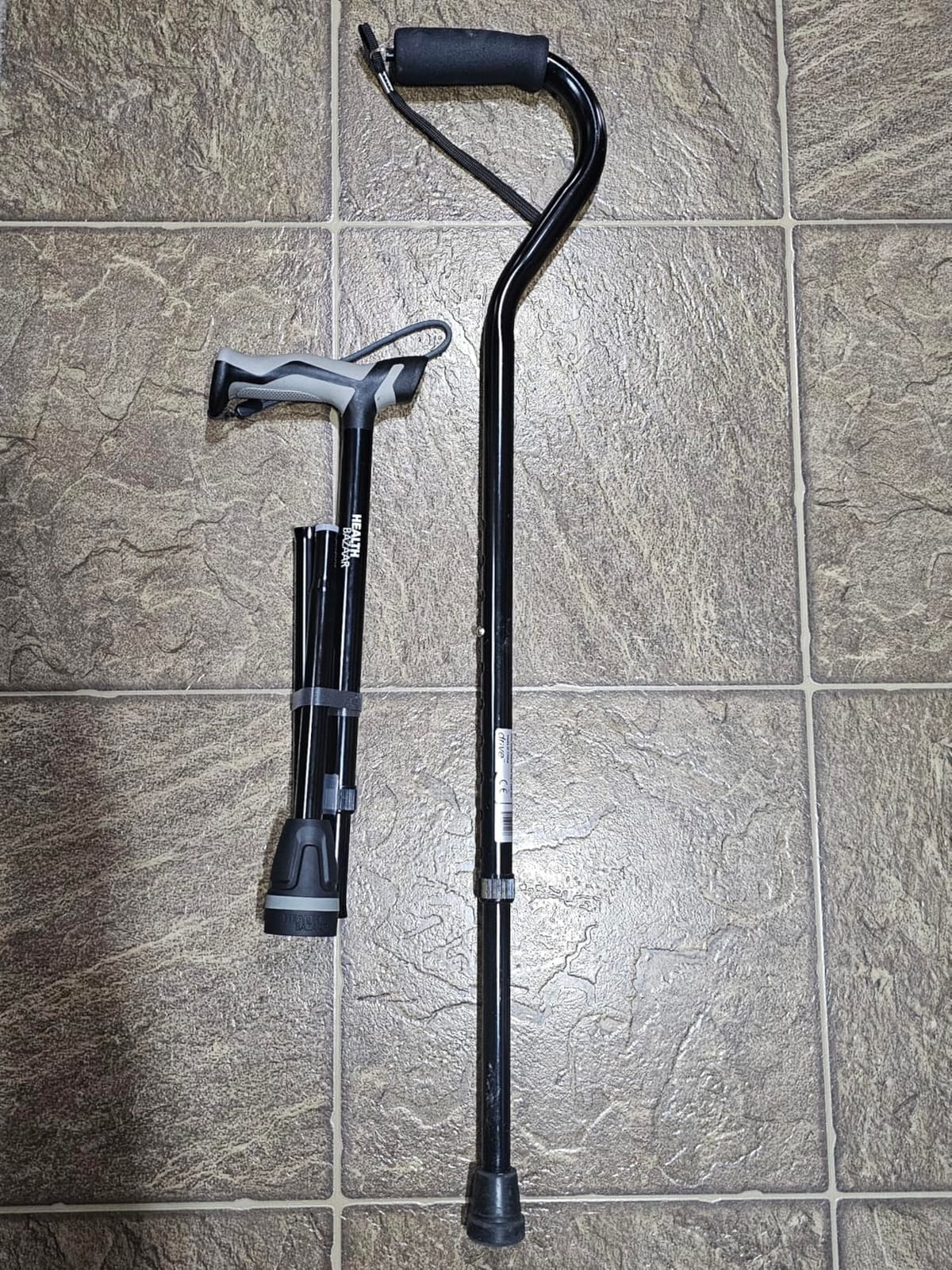HEALTHBAZAAR Walking Cane for Men & Women, Foldable Cane with Shock Absorption - Adjustable, Lightweight Collapsible Walking Stick for Seniors & Adults, Comfort Grip Handle, Heavy Duty All Terrain Tip customer photo 2