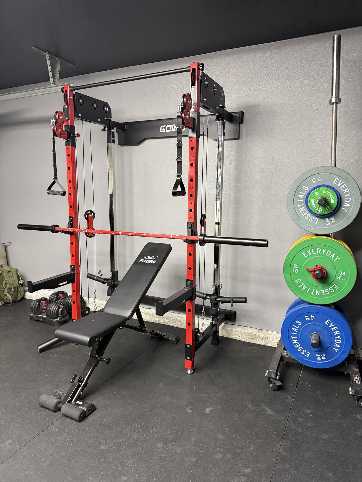 Mikolo K6 2.0 Power Cage, Power Rack with Cable Crossover System, 2000LBS Squat Rack with LAT Pull Down System, Functional Trainer with Aluminum Pulley System for Home Gym customer photo 2