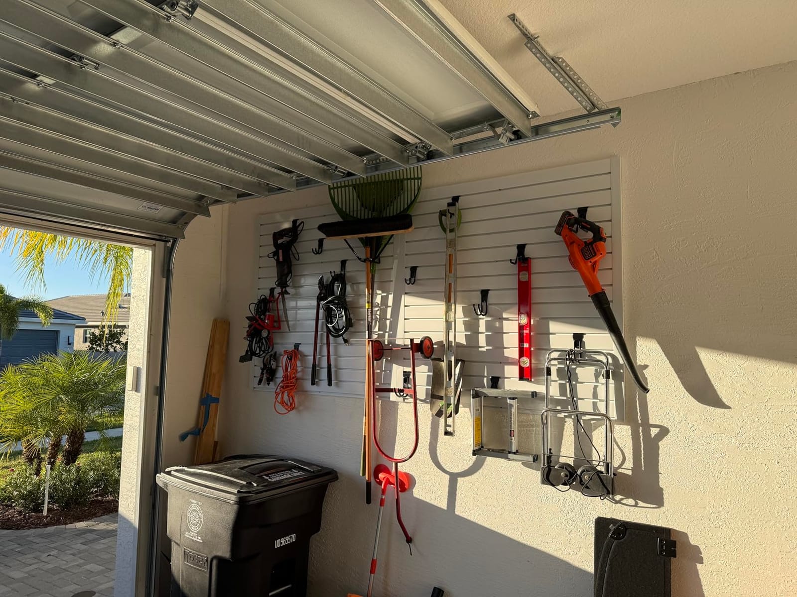 Ezlaino Slatwall 4 FT x 8 FT, PVC Slat Wall Paneling Garage Wall Organizer | Upgraded & Thickened for Long-Lasting Durability, Compatible with Slatwall Accessories, For Garage Storage & Display, White customer photo 2