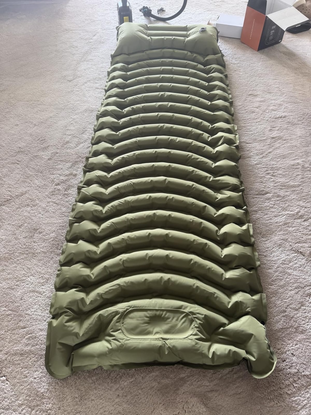 Ultralight Camping Sleeping Pad with Pillow & Built-in Foot Pump customer photo 2