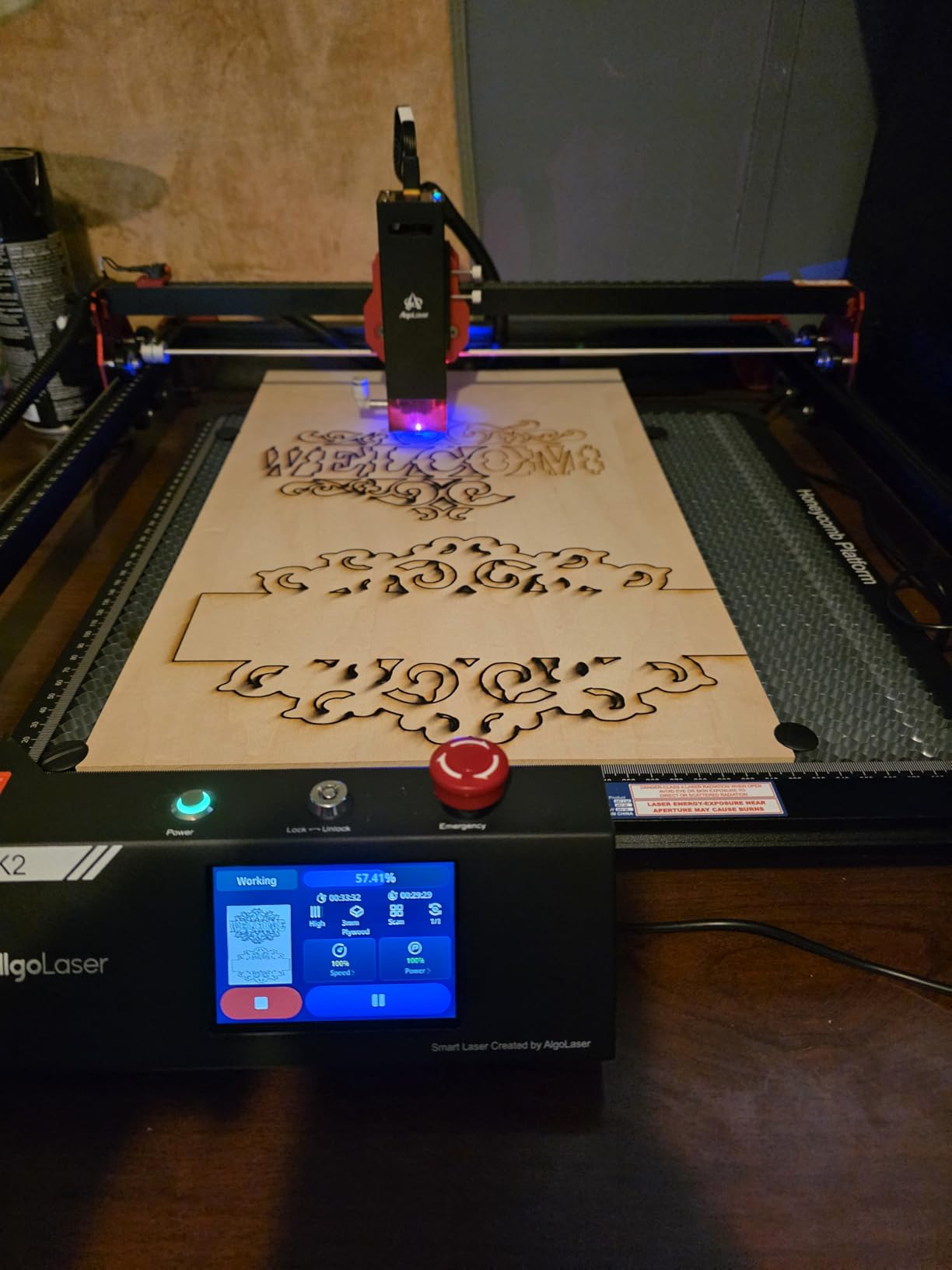 Algolaser 10W Laser Engraver and Cutter with Rotary Roller & Riser Kit | 3.5