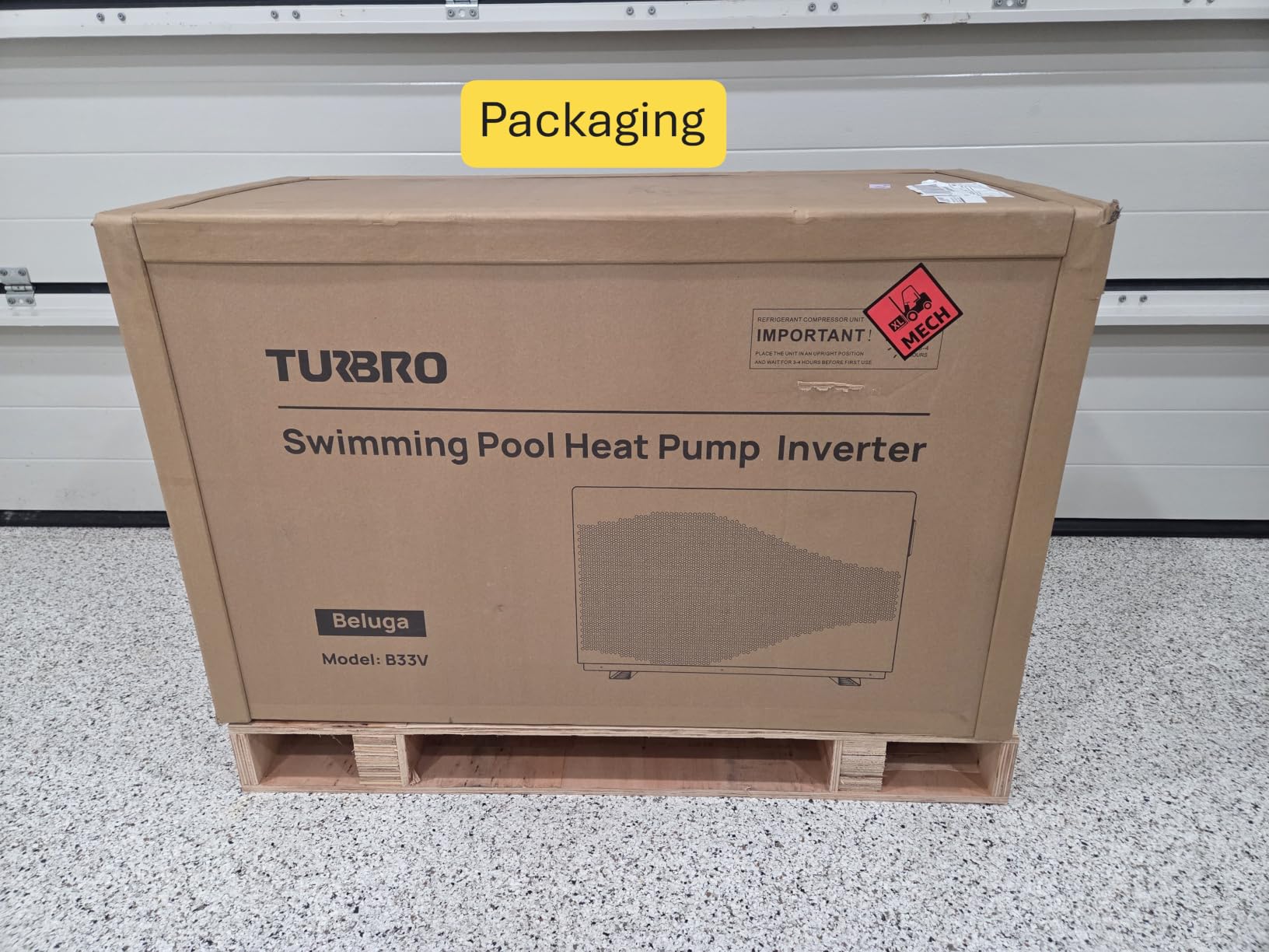 TURBRO 33,000 BTU Inverter Swimming Pool Heat Pump, Up to 10,000 Gallons | Heating and Cooling, Up to 15.8 COP, 110-120V, WiFi Control Electric Pool Heater for Above and Inground Pools, Beluga B33V customer photo 1