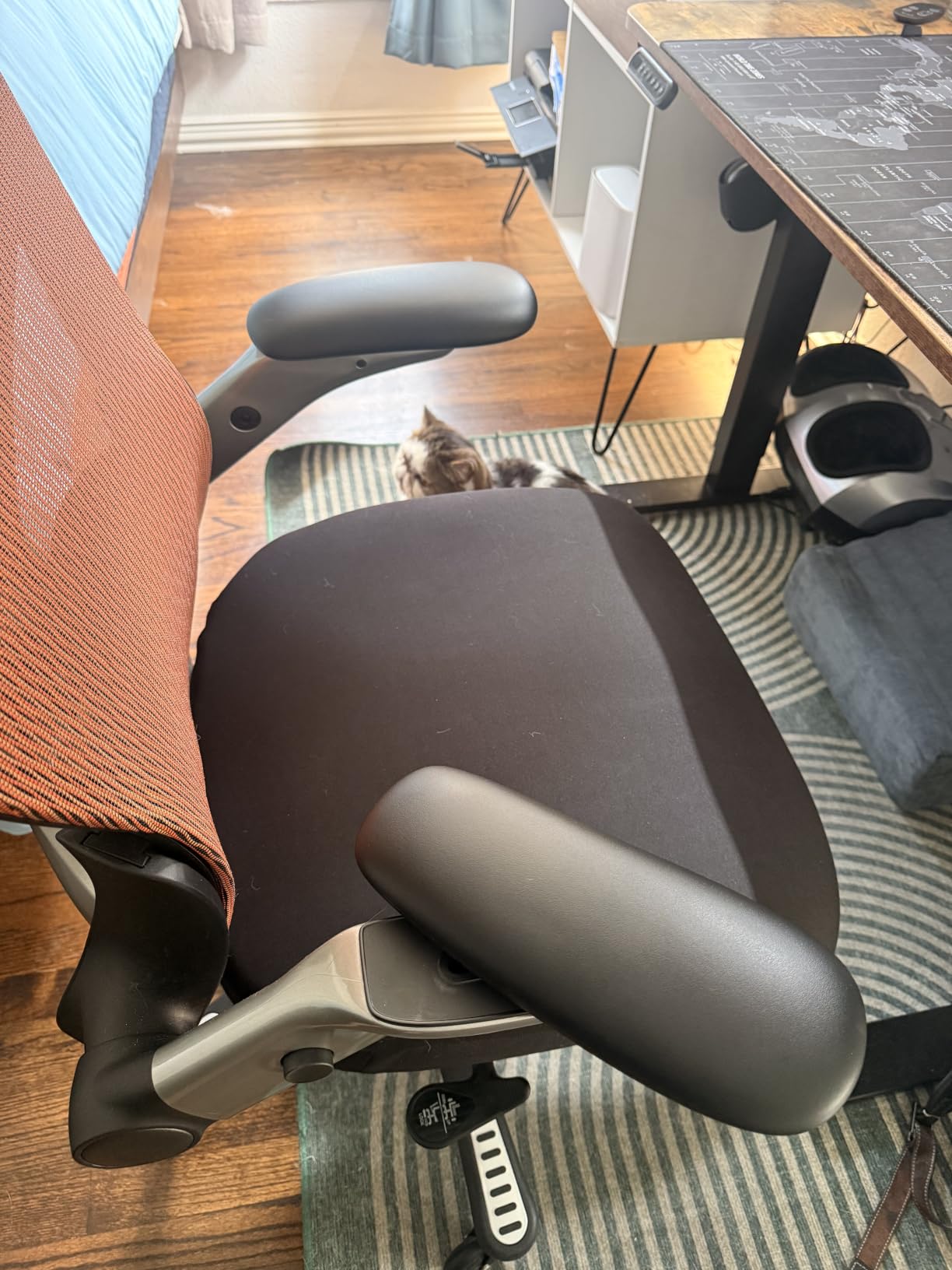 ELABEST X100 Ergonomic Mesh Office Chair with Footrest, Big and Tall Home Desk Chair with 5D Flip-Up Arms, Adjustable 3D Lumbar Support, Gaming & Executive Computer Chair (Foggy Morning) customer photo 1