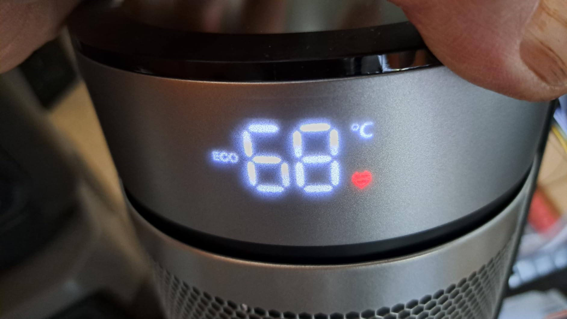 DREO Space Heater for Large Room, Quiet Electric Heaters for Indoor Use ECO | PTC Ceramic with Thermostat and Remote, 70° Oscillation, 8 Safe Protection Tower, Quiet, 12H Timer, Bedroom, Office, Silver customer photo 1