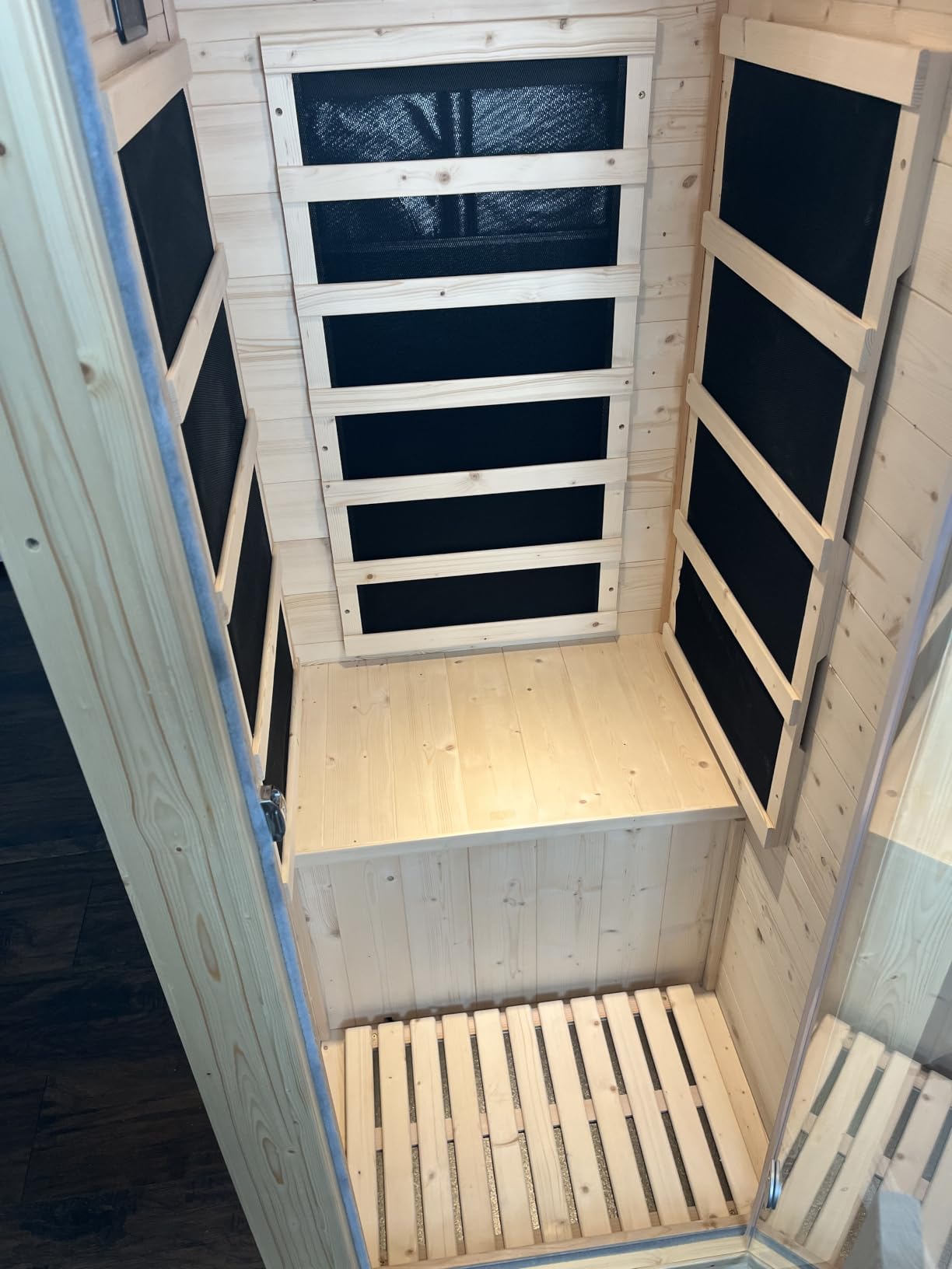 Albott 4 Person Infrared Sauna with 7-Color Light Therapy, Low EMF 2145W | Infrared Saunas for Home, Canadian Hemlock Wood Dry Sauna with 10 Carbon Panels, Ambient Light Strips & Bluetooth, 110V/20A customer photo 1