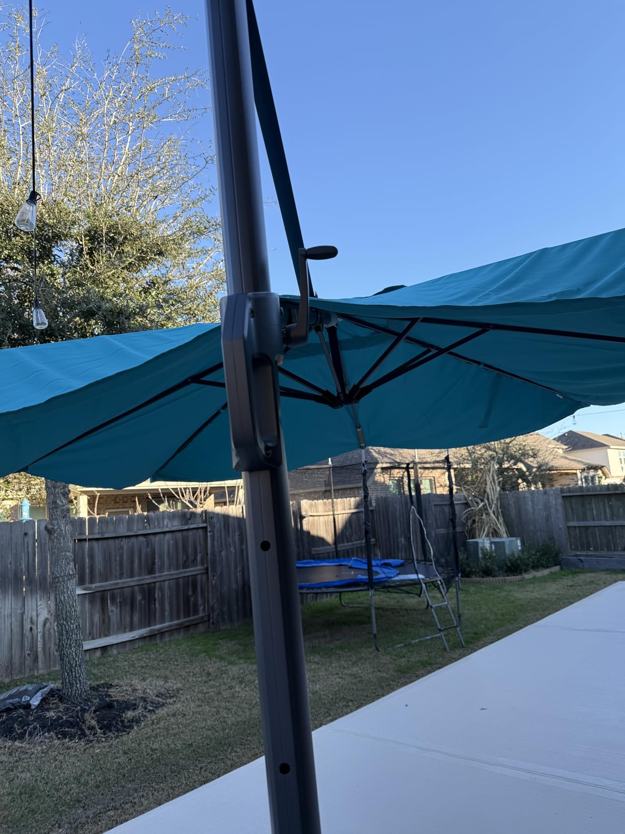 HOTEEL 10x10ft Patio Umbrella Cantilever Umbrella Double Top - Upgrade and Intensify - 360 Rotation and 5 Angles Adjustment - Aluminum Offset Pool Umbrella Outdoor Umbrellas for Patio Garden Deck Pool customer photo 2
