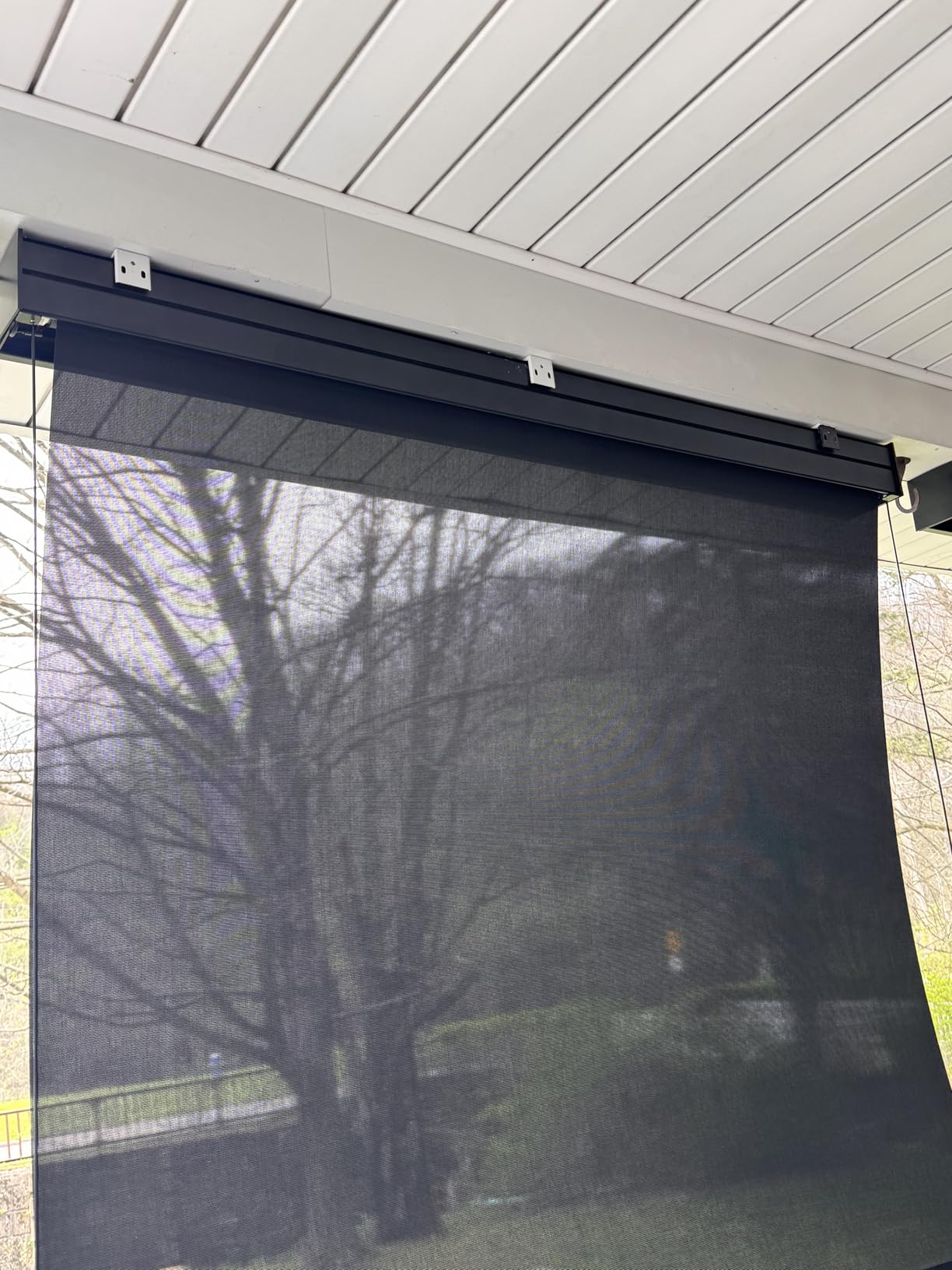 Yoolax Motorized Outdoor Shades for Patio 2-16 FT Wide Built-in Solar Power | Customized Electric Sun Shade, Retractable Patio Screens for Porch, Smart Outdoor Blind with Remote App Control, 10% Openness customer photo 1