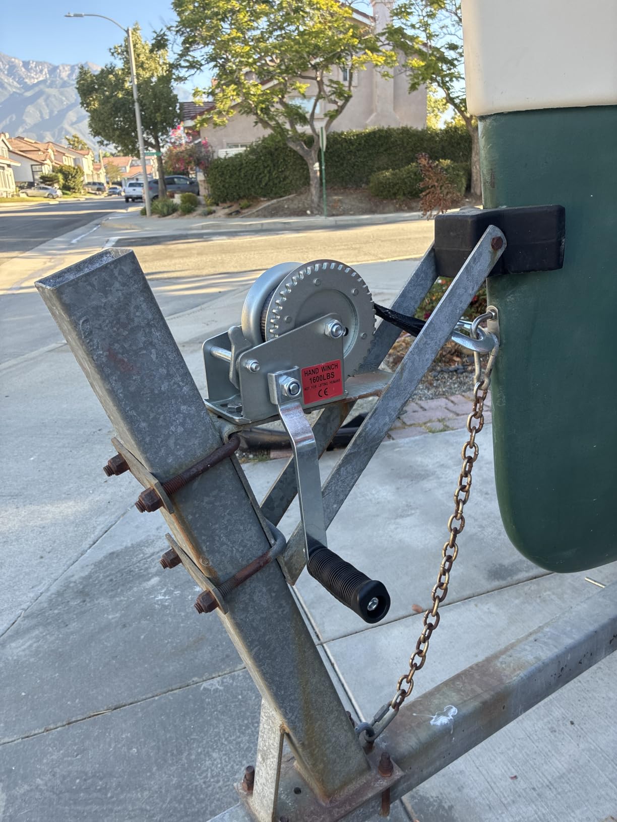 Boat Trailer Winch for Trailers, 1600 LB Hand Manual Winch | 1600 LB, 26FT Strap, Stainless Steel Bolts & Nuts customer photo 1