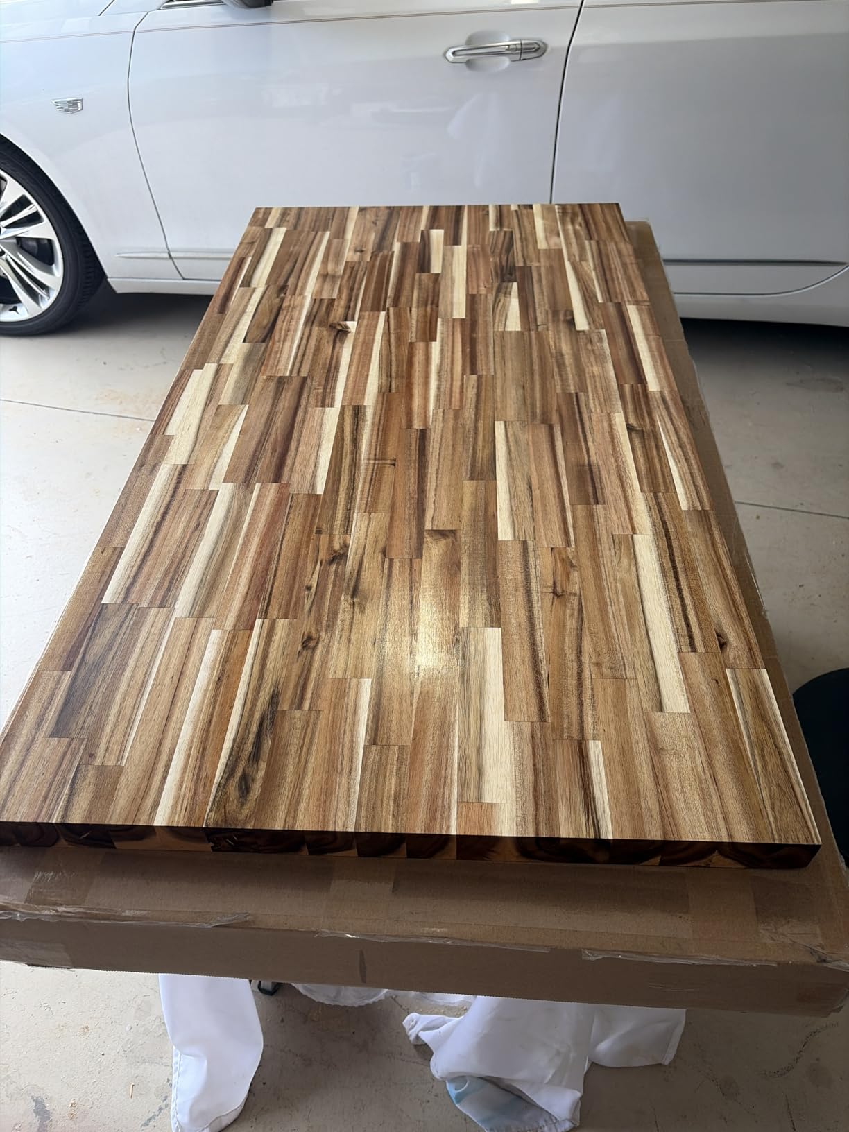 36''L x 25''W x 1.5''Th Acacia Solid Wood Butcher Block Countertop, Butcher Block Table Top for DIY Washer Dryer/Island/Kitchen Countertop (Unfinished) customer photo 2