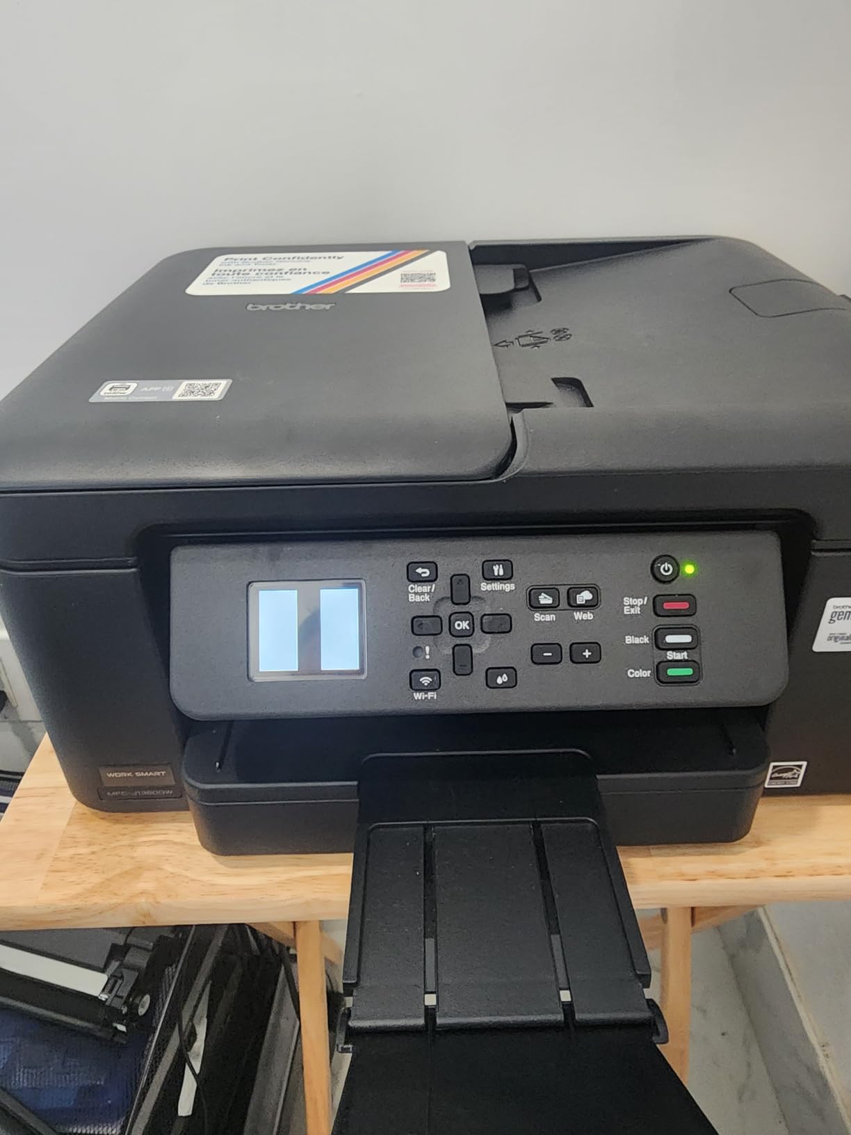 Brother Work Smart 1360 Wireless Color Inkjet All-in-One Printer with Automatic Duplex Printing and 1.8