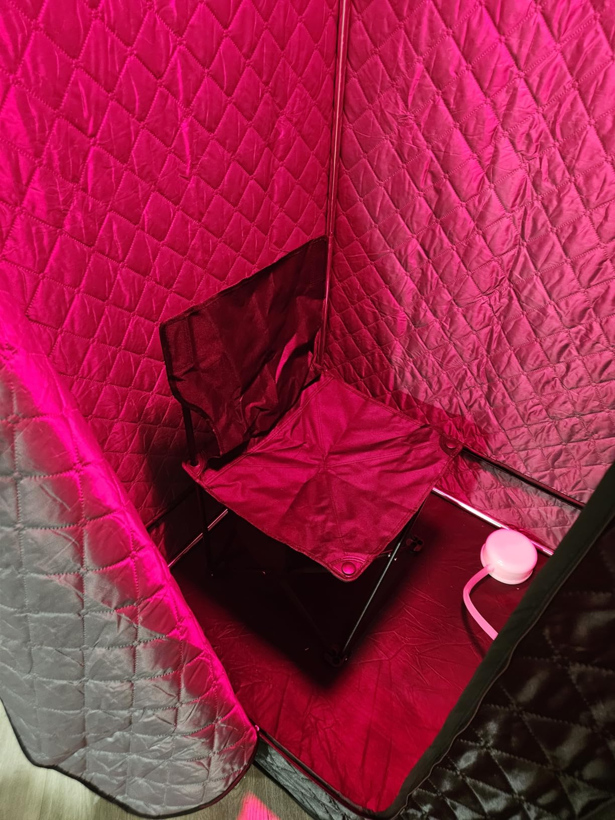 Infrared Sauna Box, Portable Sauna with 660nm Red Light Therapy & 850nm, 5-Layer Waterproof, 3L 1300W Steamer, Folding Chair (2 Person Sauna Box) customer photo 2