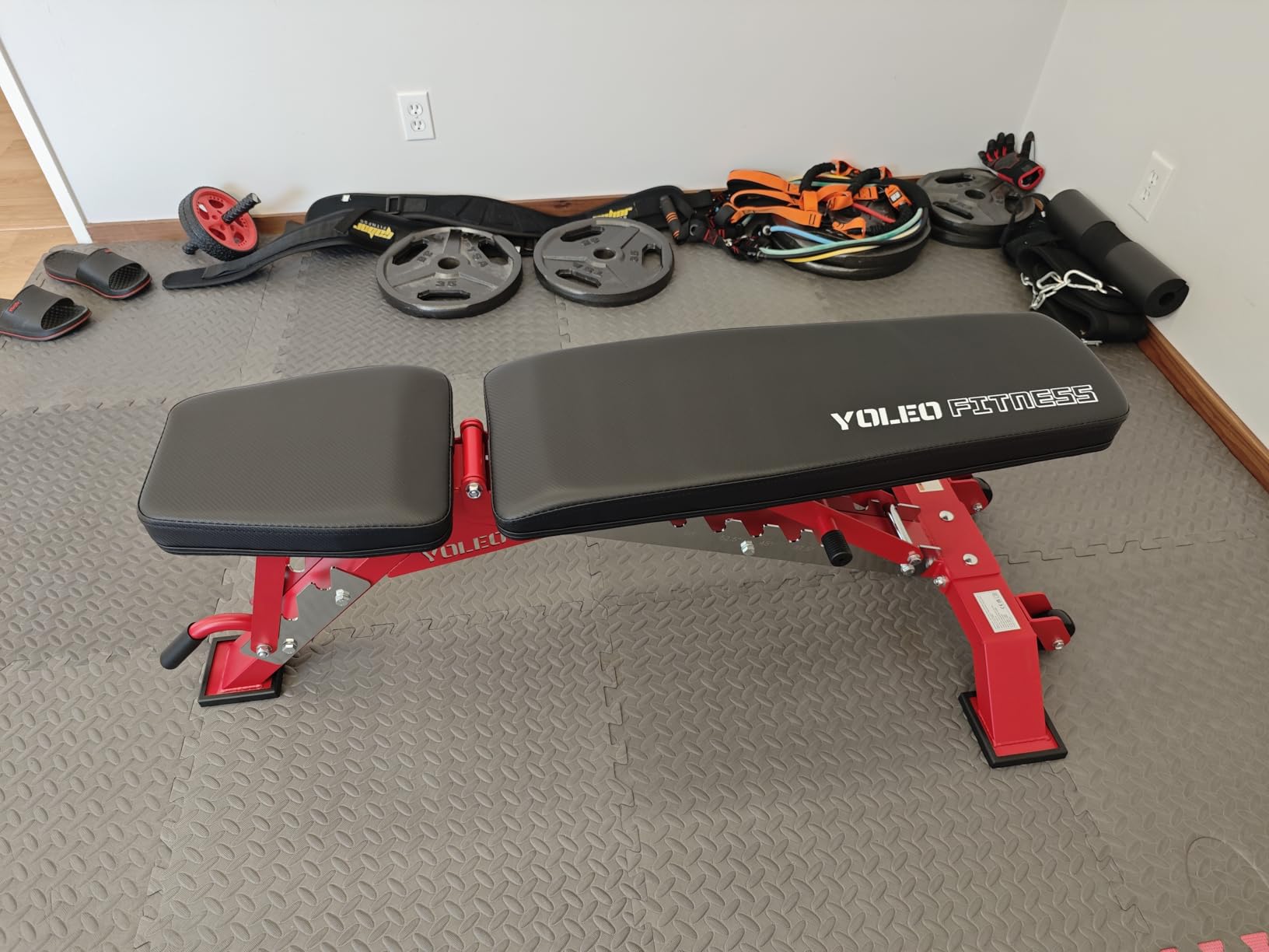 YOLEO Commercial Adjustable Weight Bench 2315LB ASTM Certified - 80% Pre-Assembled Heavy Duty Workout Bench for Home Gym customer photo 2