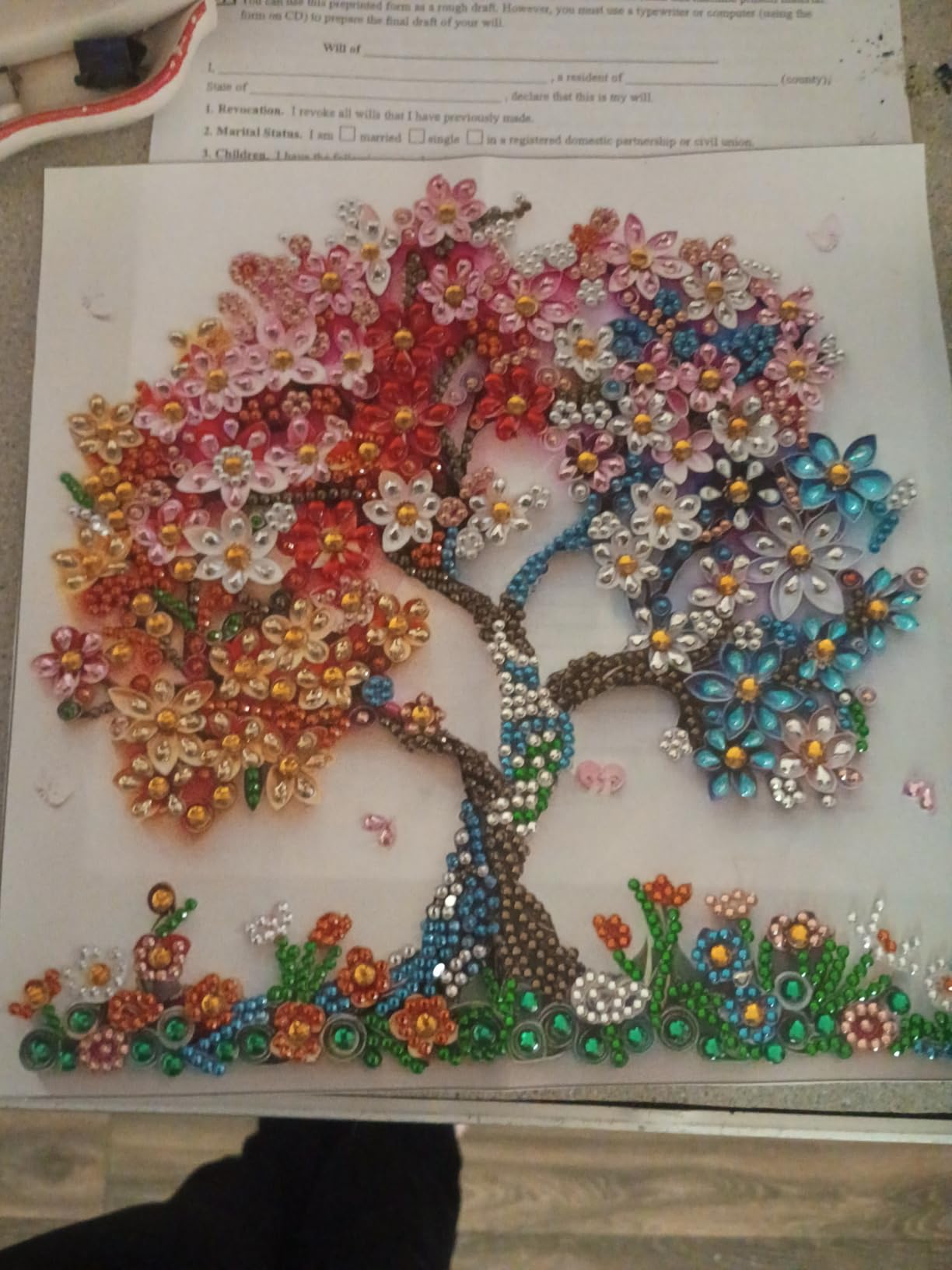 5D Diamond Art Kits for Adults Beginner, Colorful Tree Diamond Painting Kits | DIY Special Shape Flower Tree of Life Diamond Dots With Gem Art For Home Wall Decor 12 X 12Inch customer photo 2