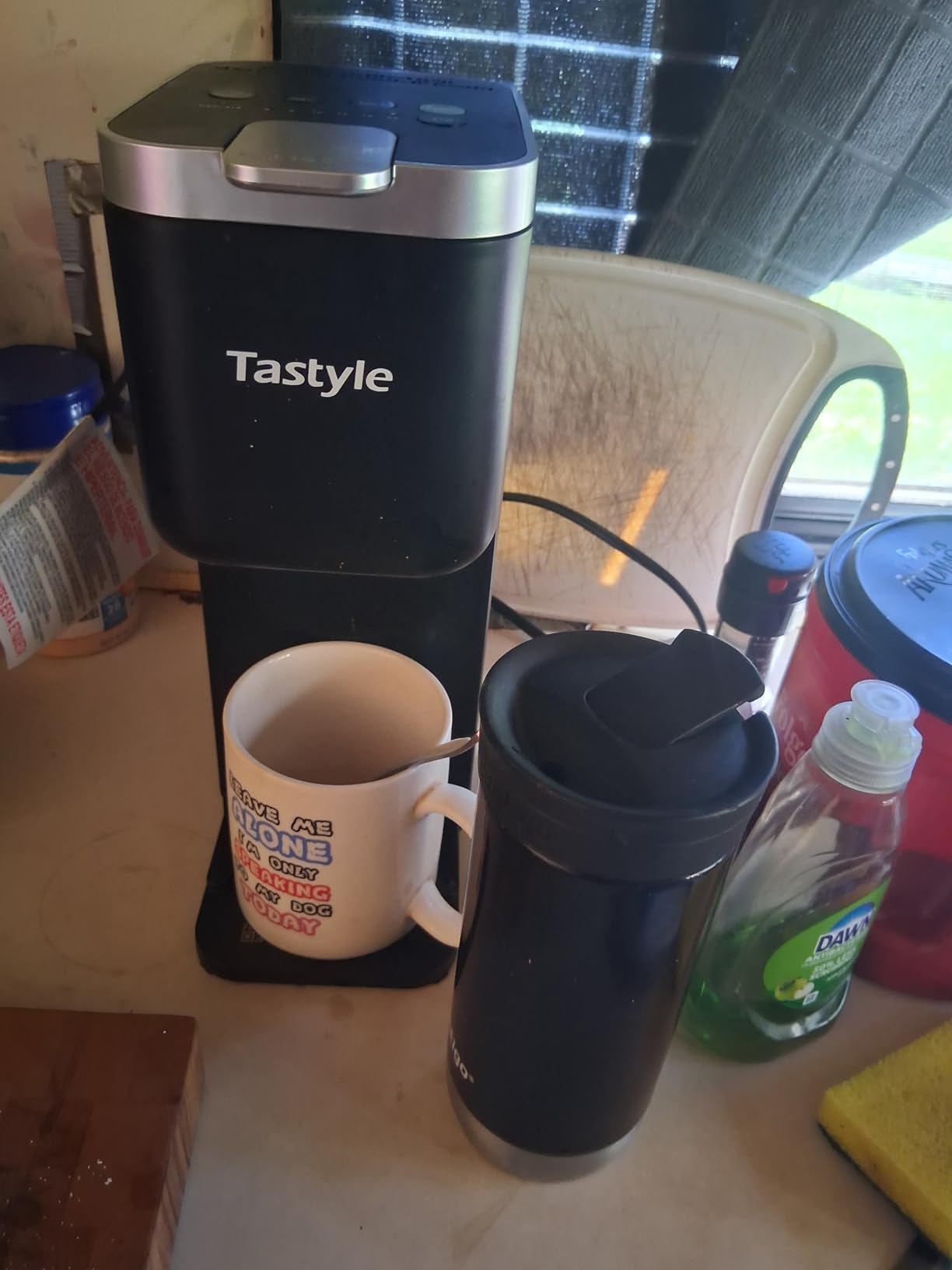 Tastyle Single Serve Coffee Maker for K Cups and Grounds with 3 Brew Styles, 40oz Removable Water Tank, 6 to 24oz Brew Size, Compact Design, Fits 7.3