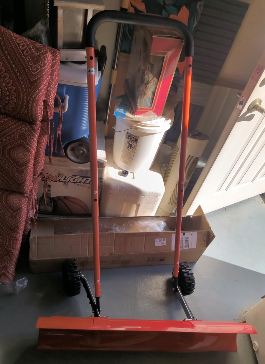 VEVOR Snow Pusher, 36 inch Wide Push Snow Shovel Plow for Driveway, Sidewalks and Doorways with Segmented Handle, Ergonomic Grip and HDPE Plastic Blade customer photo 1