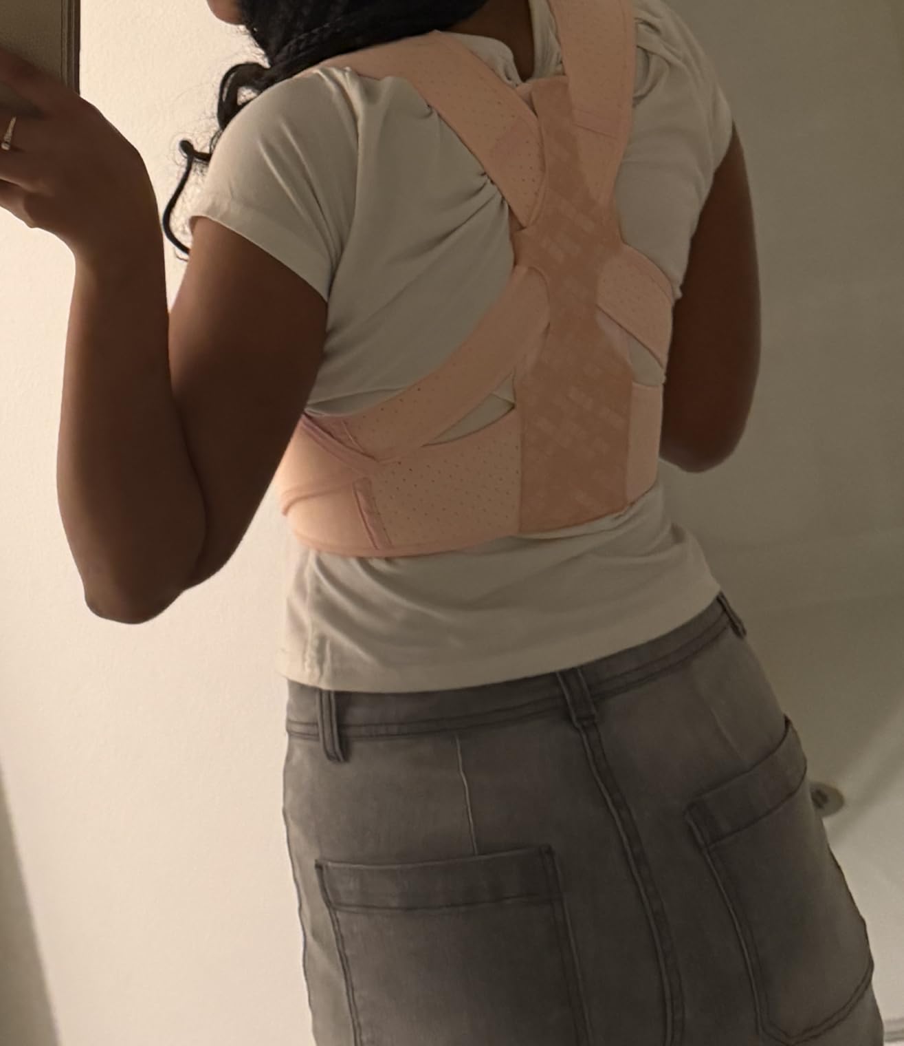Posture Corrector for Women Back Brace Shoulder Straightener Pink, S/M | Back Posture Corrector Women, Posture Support Belt, Adjustable Fit, Office, Travel, Daily Wear customer photo 1