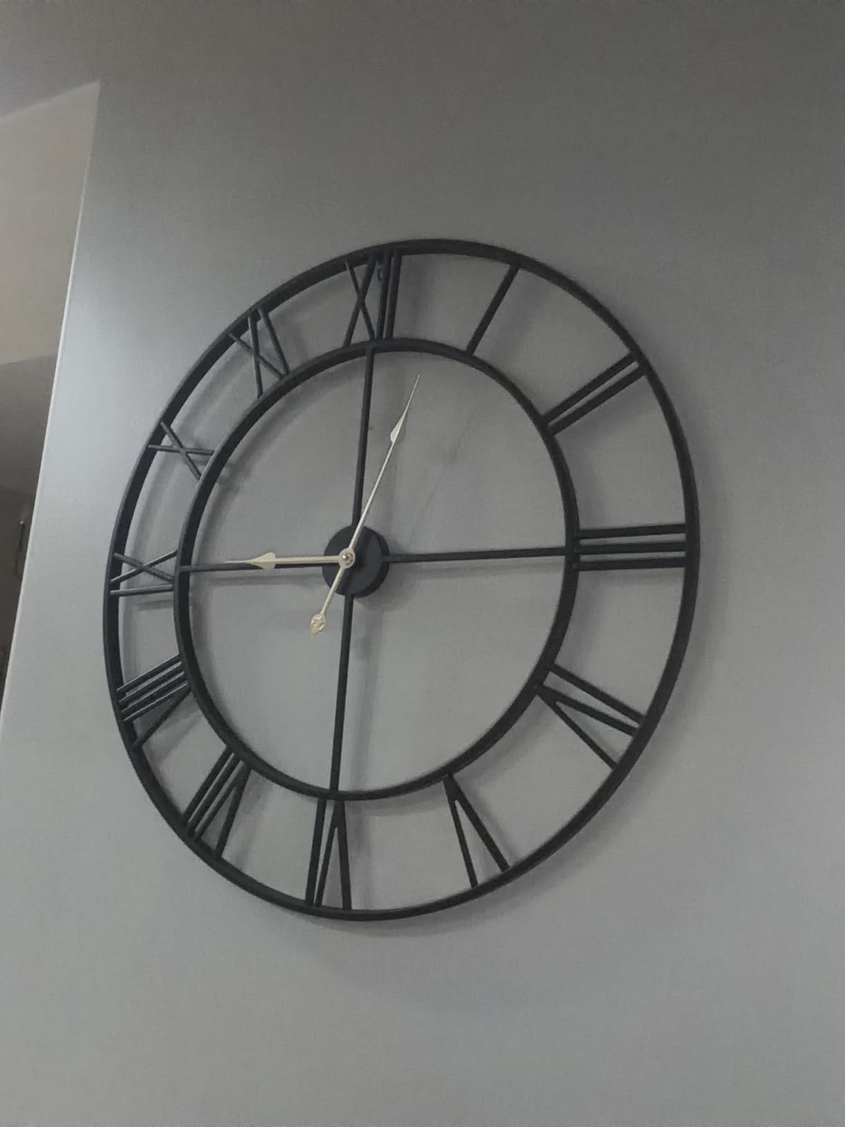 Vantic 32 Inch Large Wall Clock, Roman Numeral Metal Oversized Wall Clocks | Vintage Round Modern Metal Wall Clock for Living Room Decor, Bedroom & Kitchen, Silent/Non Ticking/Battery Operated customer photo 1