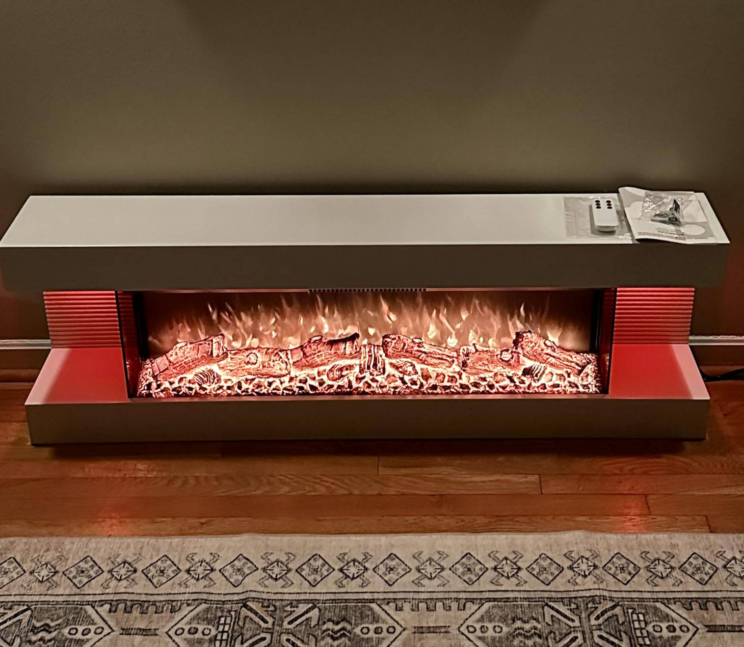 ORALNER 3 Sided Wall Mount Electric Fireplace w/ 50