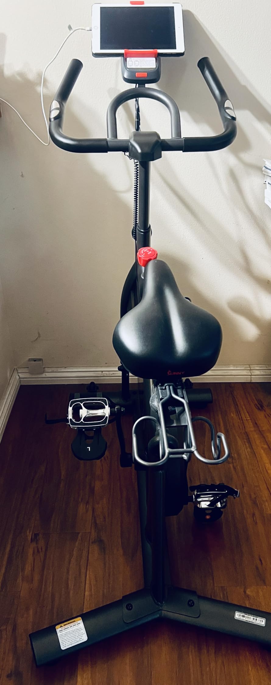 Sunny Health & Fitness Smart Indoor Cycling Bike for Home Cardio Exercise | Free SunnyFit App Connectivity, Magnetic Resistance, Up to 40LB Flywheel, Custom Riding Position, Wide Inseam Range customer photo 1