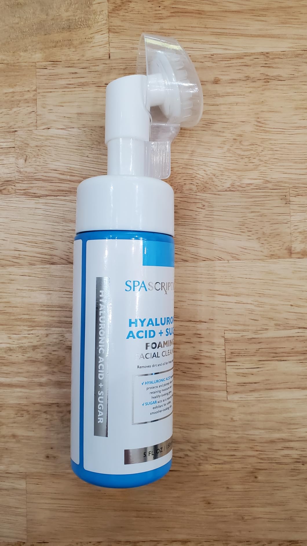 SpaScriptions 2 in 1 Cleanse & Exfoliate Foaming Facial Cleanser - Tea Tree & Salicylic Acid Face Wash with Silicone Brush for Acne & Pores with Oil Control for Daily Cleansing, All Skin Types, 5 oz customer photo 2