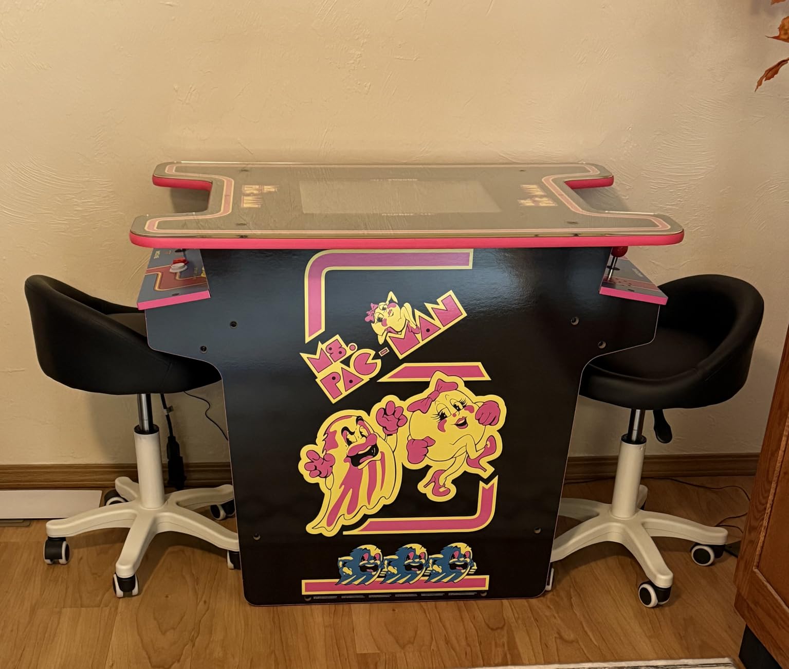 Arcade1Up Ms. PAC-MAN Head-to-Head Arcade Table, 12 Classic Games | Retro Home Arcade Machine with Light-Up Control Deck & Real-Feel Joysticks customer photo 1