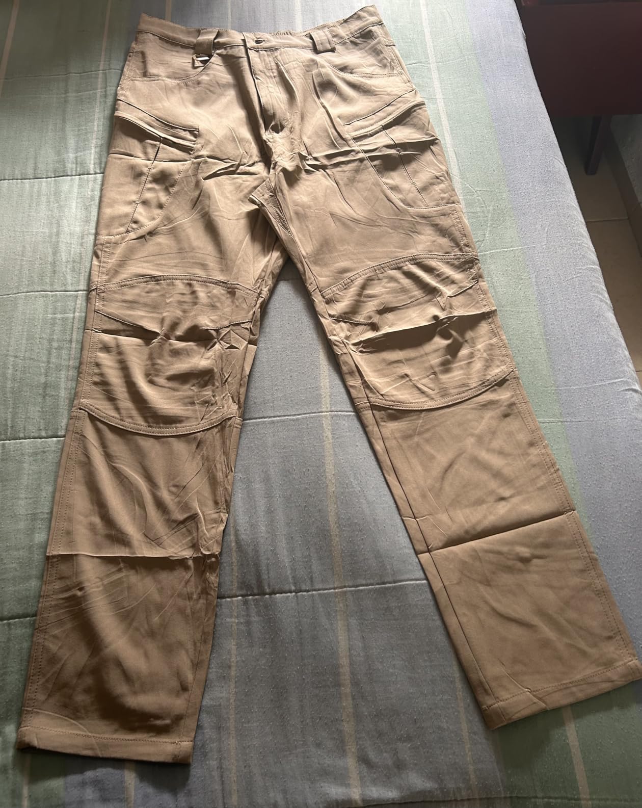 Men's Stretch Tactical Pants Waterproof Ripstop Fabric Cargo Pants Lightweight Casual Hiking Outdoor Work Pants (No Belt) customer photo 1