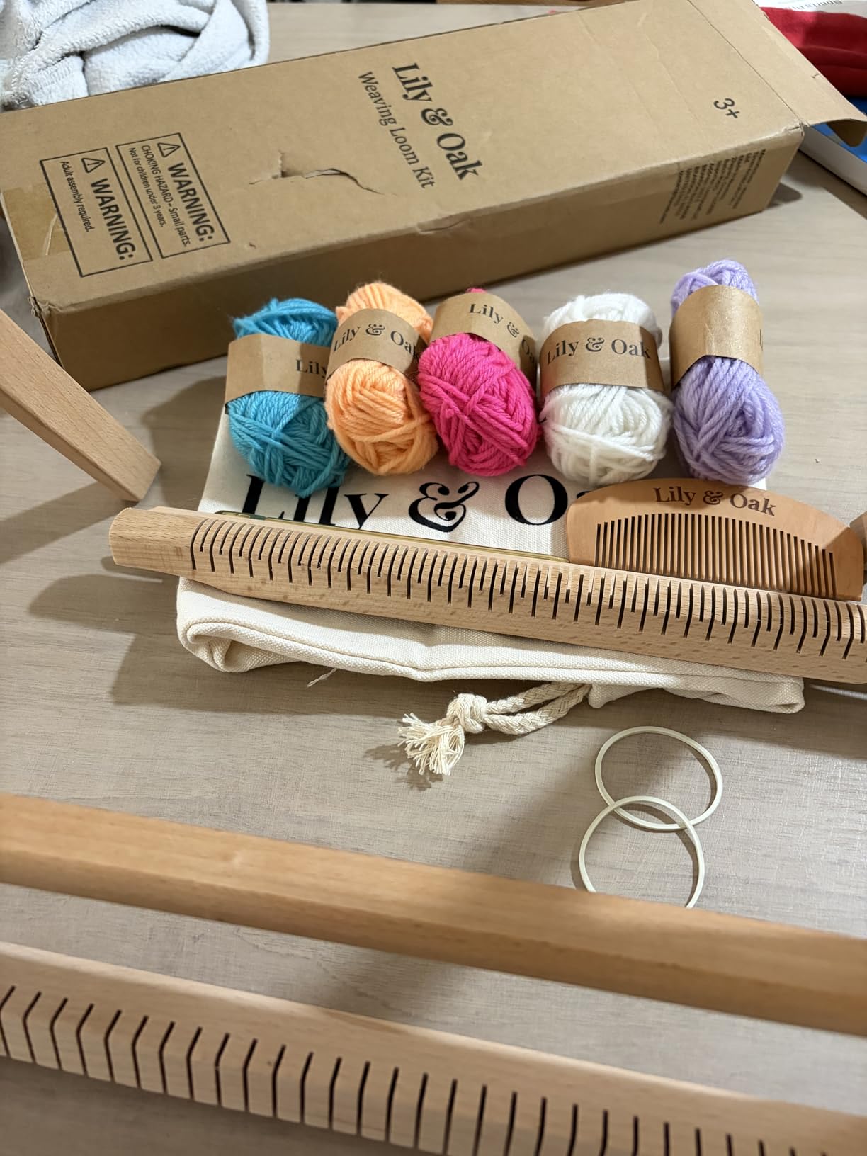 Lily & Oak Weaving Loom for Adults & Kids - Weaving Loom Kit | Beginner-Friendly Table Loom & Lap Loom with Yarn, Tools & Instructions | Wooden Loom for Multicraft Projects (15.8 x 11.8 inches) customer photo 1