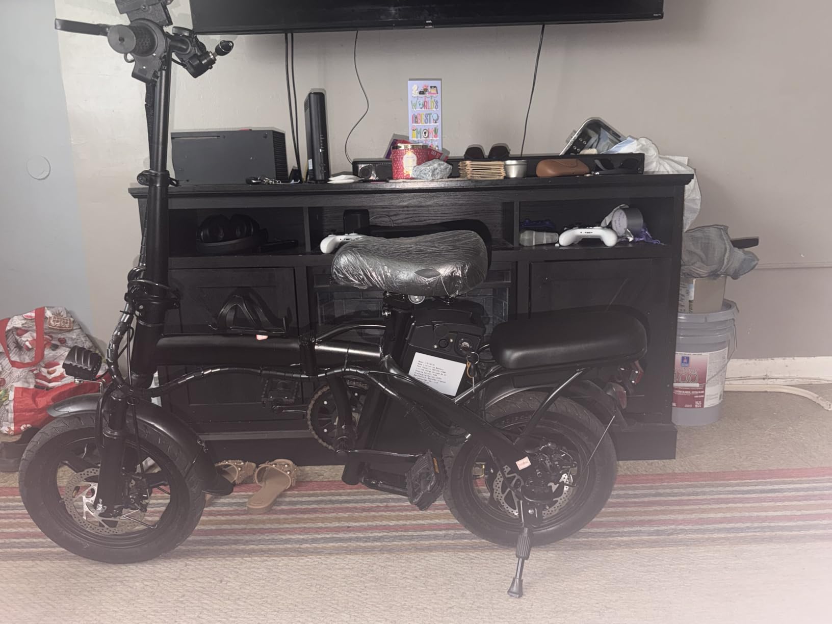 Electric Bike for Adults and Teens, 550W Motor, 25MPH, 35-Mile Range, 300LBS Load, Tool-Free Fold, 48V 12Ah Removable Battery, Front Suspension, UL 2849 Certified, RV Ready Camping Mini Folding EBike customer photo 1