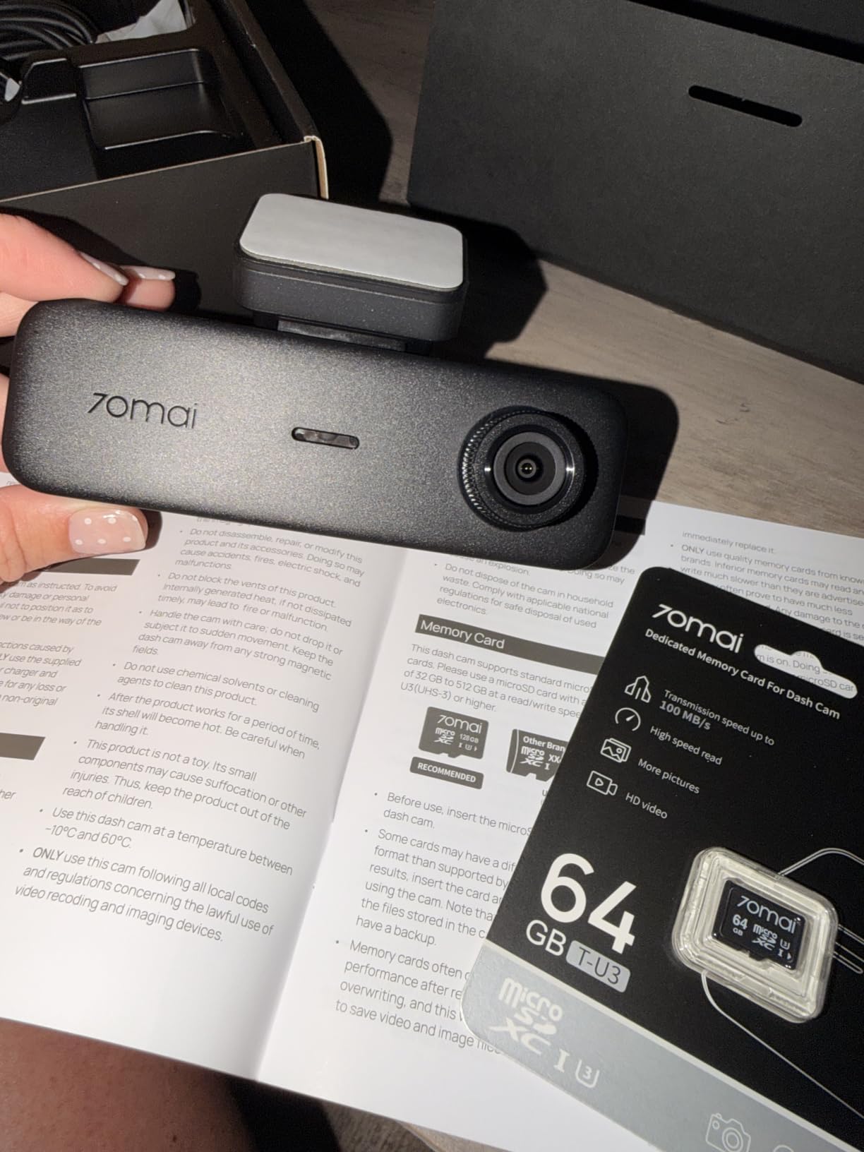 70mai 4K Dash Cam Front and Rear Inside, 3 Channel Car Dash Camera for Cars, Dashcam with GPS, Wi-Fi 6, Voice Control, Parking Monitor, Night Vision, Loop Recording, 64GB SD Card Included (T800E) customer photo 1
