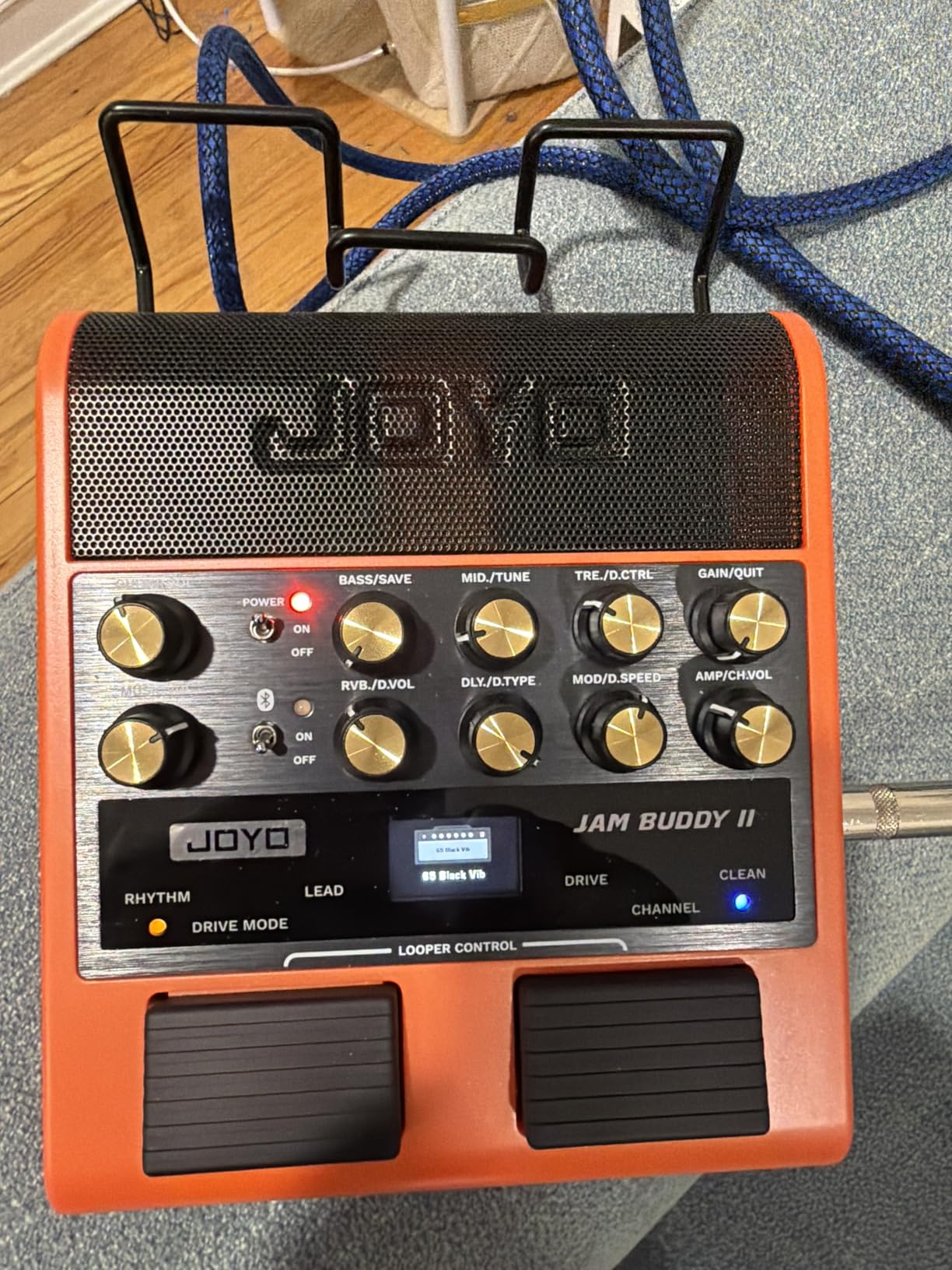JOYO 10W Portable Guitar Practice Amp & Multi-Effects Pedal Combo Amplifier with Footswitch,OTG Recording, Bluetooth,14 Amp Models,3-Band EQ,36 Drum Patterns & Looper (JAM Buddy II, Orange) customer photo 1