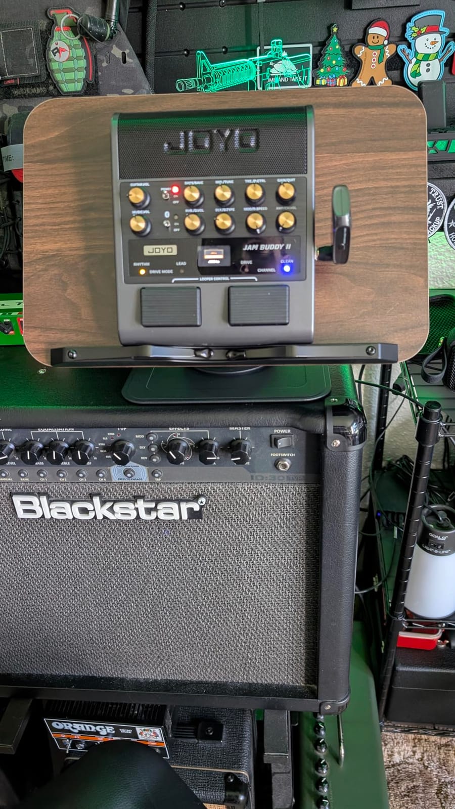 JOYO 10W Portable Guitar Practice Amp & Multi-Effects Pedal Combo Amplifier with Footswitch,OTG Recording, Bluetooth,14 Amp Models,3-Band EQ,36 Drum Patterns & Looper (JAM Buddy II, Orange) customer photo 2