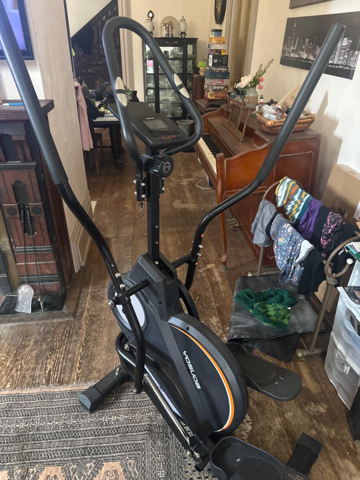 YOSUDA Foldable Elliptical Exercise Machine for Home, 15IN Stride Compact Folding Elliptical Training Machine Only 2 sq ft for Small Spaces, Elliptical Cross Trainer with 16 Magnetic Resistance Levels customer photo 2