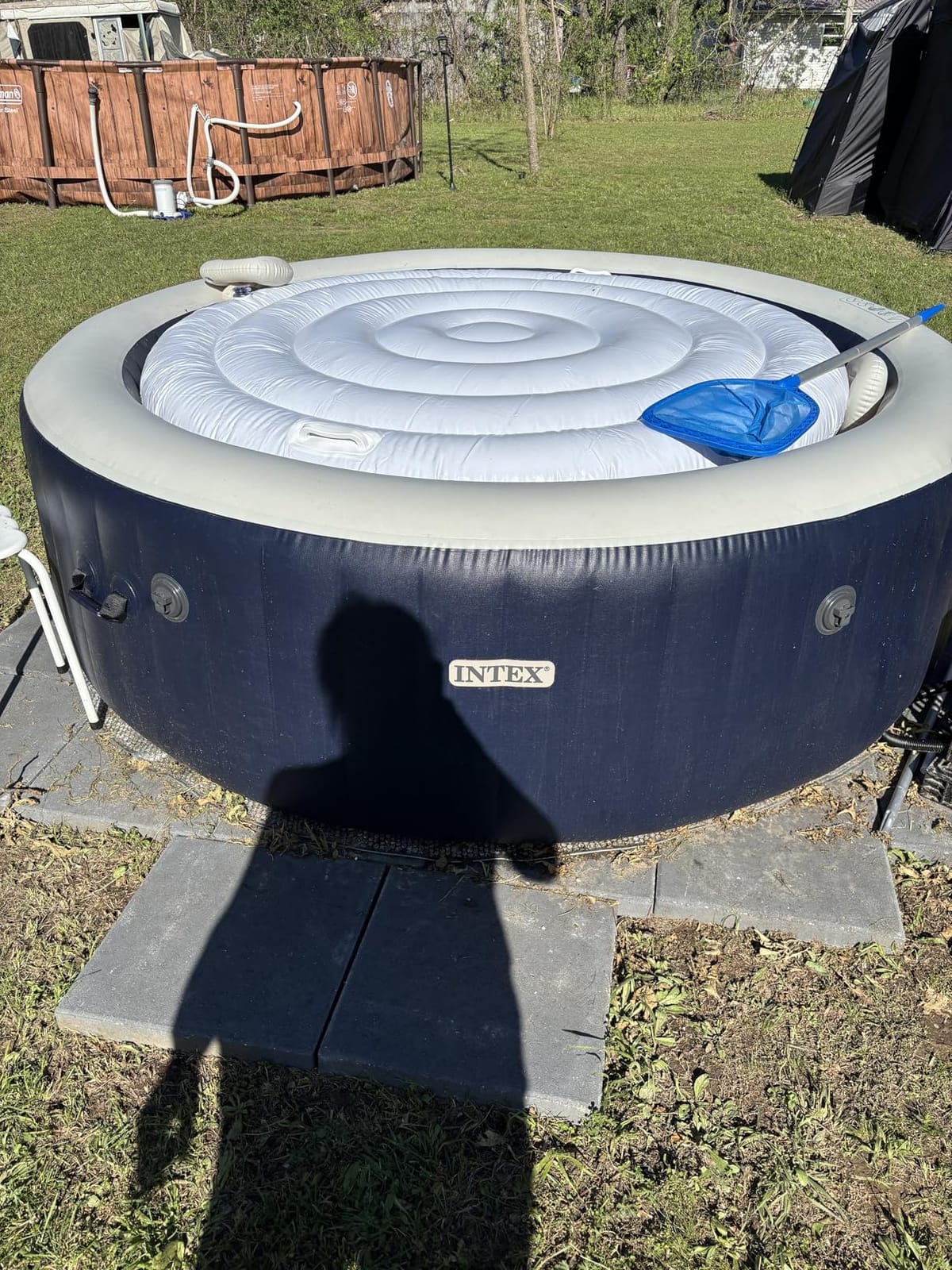 INTEX PureSpa 6 Person Inflatable Hot Tub with Energy-Efficient Spa Cover | 28431EH Bubble Massage: Saltwater System Compatible, 85in x 28in - 2 Headrests & LED Light Included customer photo 1