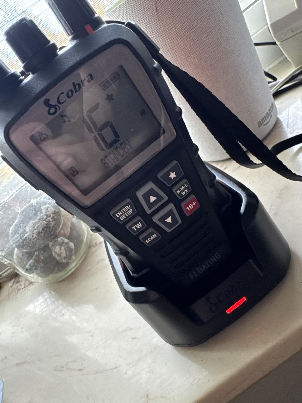 Cobra BlueBound 350 VHF Handheld Marine Radio, Black - 6-Watt, Floats | Long Range, NOAA Weather Alerts, International Functionality, IPX7 Waterproof, USB-C, Submersible, LCD Screen, Belt Clip customer photo 2