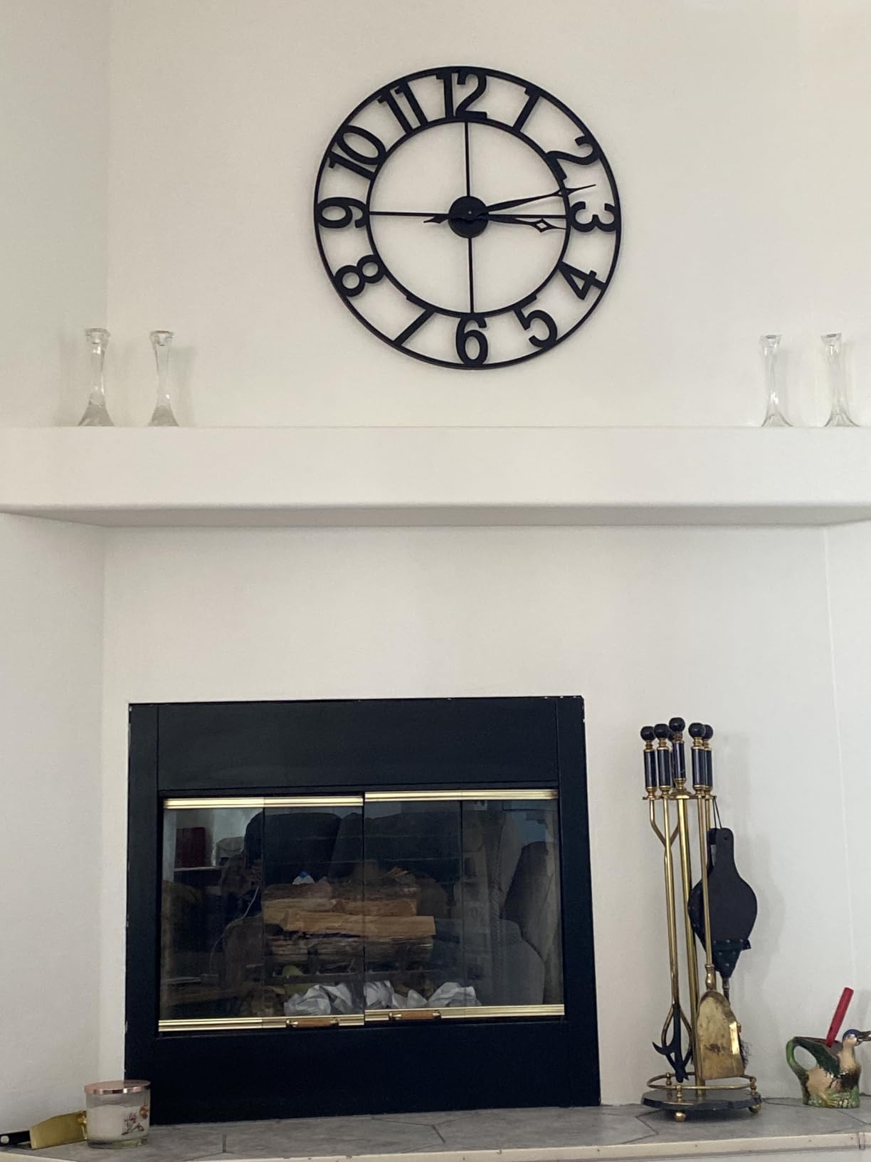 CLXEAST Oversized 30 Inch Wall Clock for Living Room, Arabic Numeral | Battery Operated, Black Metal Wall Clock for Dinning Room,Entryway,Home Office & Fireplace Decor customer photo 2