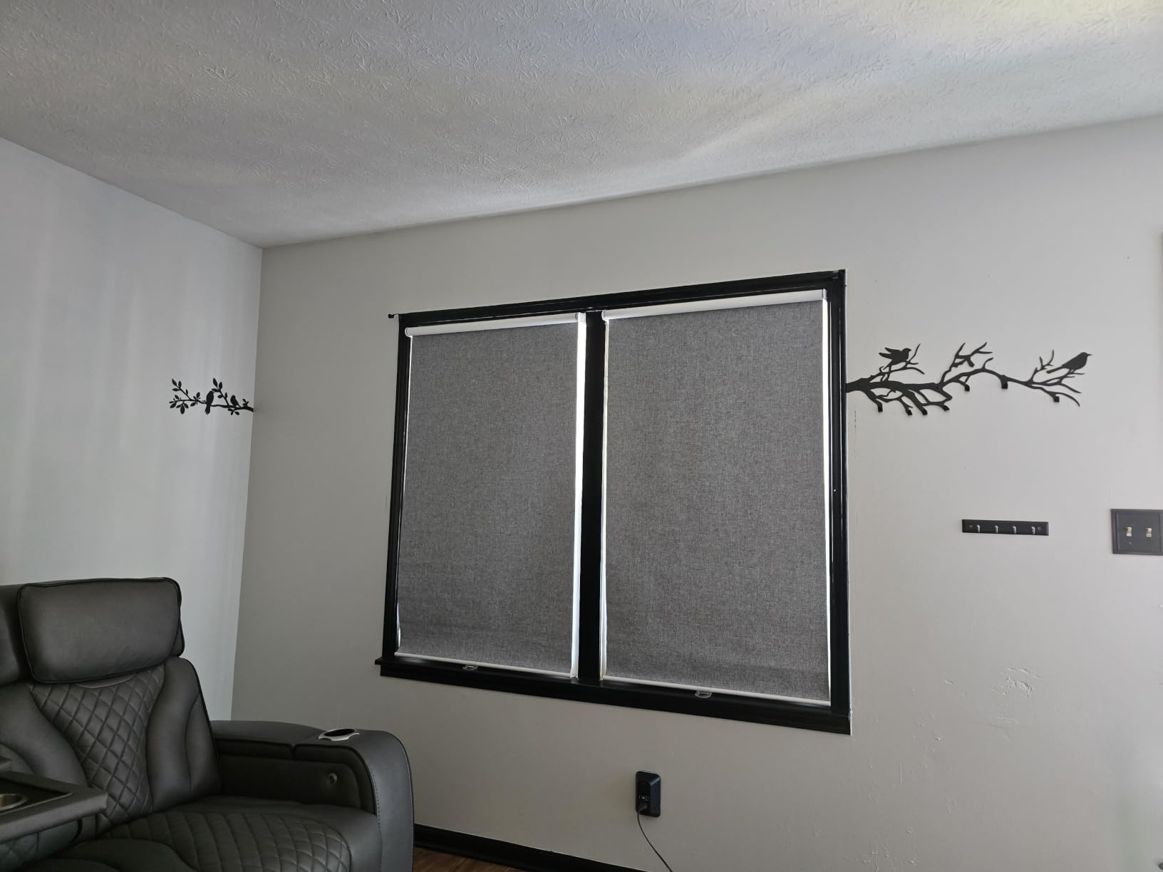 AOSKY Custom Blackout Cordless Roller Shade for Indoor Windows, Ivory | Black Out Window Shade with Spring System, Thermal Insulated UV-blocking Fabric, Room Darkening Pull Down Blind for Home Door customer photo 2