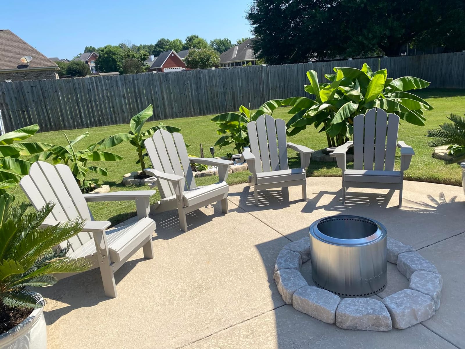 KINGYES Folding Adirondack Chair Set of 2 with Cup Holder, Navy | HDPE All-Weather Patio Chairs, Wooden Textured Lawn Chair for Poolside, Backyard, Deck, Fire Pit customer photo 1