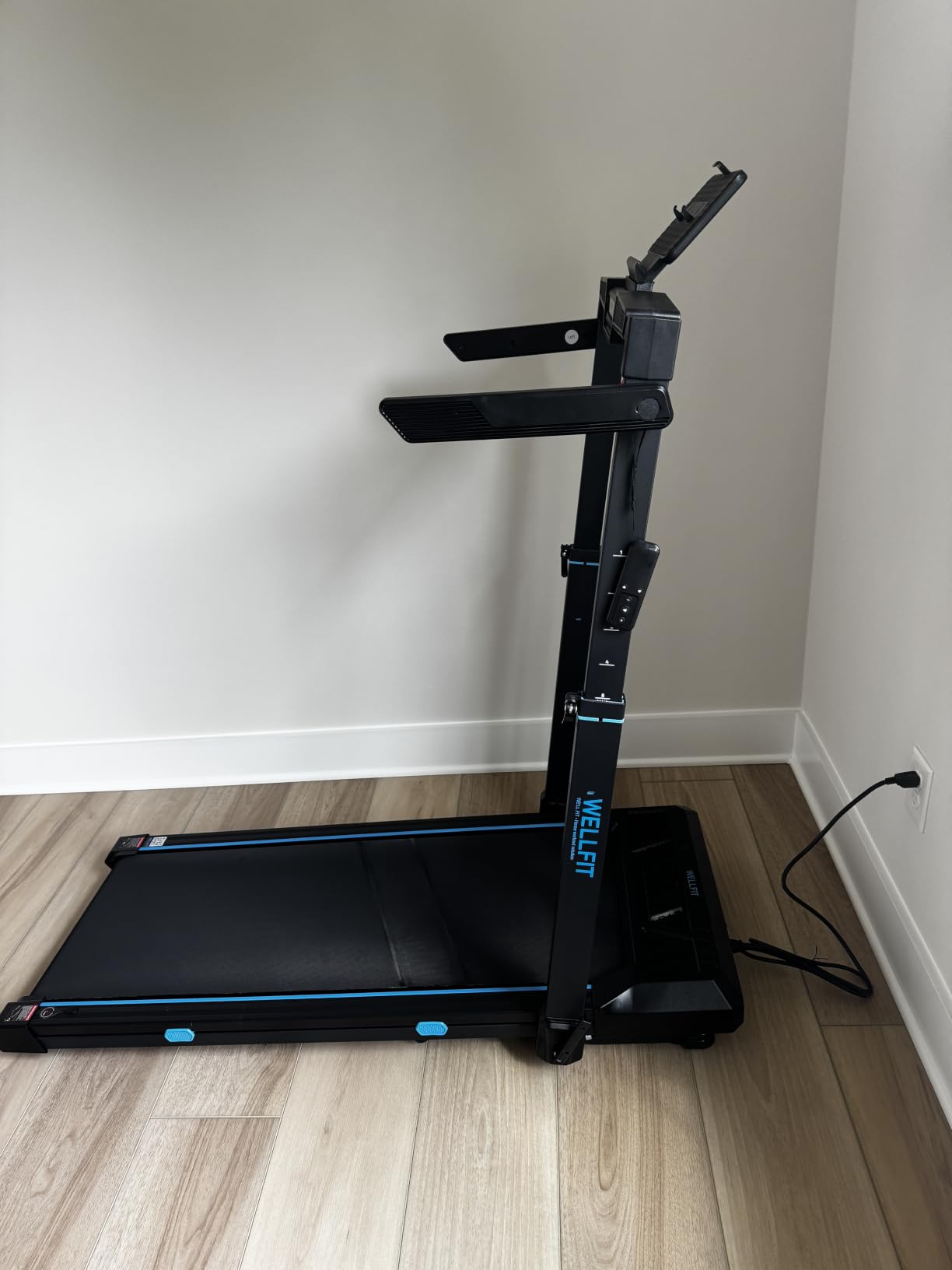 Foldable Treadmill with Auto Incline, 400+ LBS, Adjustable Height | 3.5HP Quiet Walking Pad with Handle Bar, 44