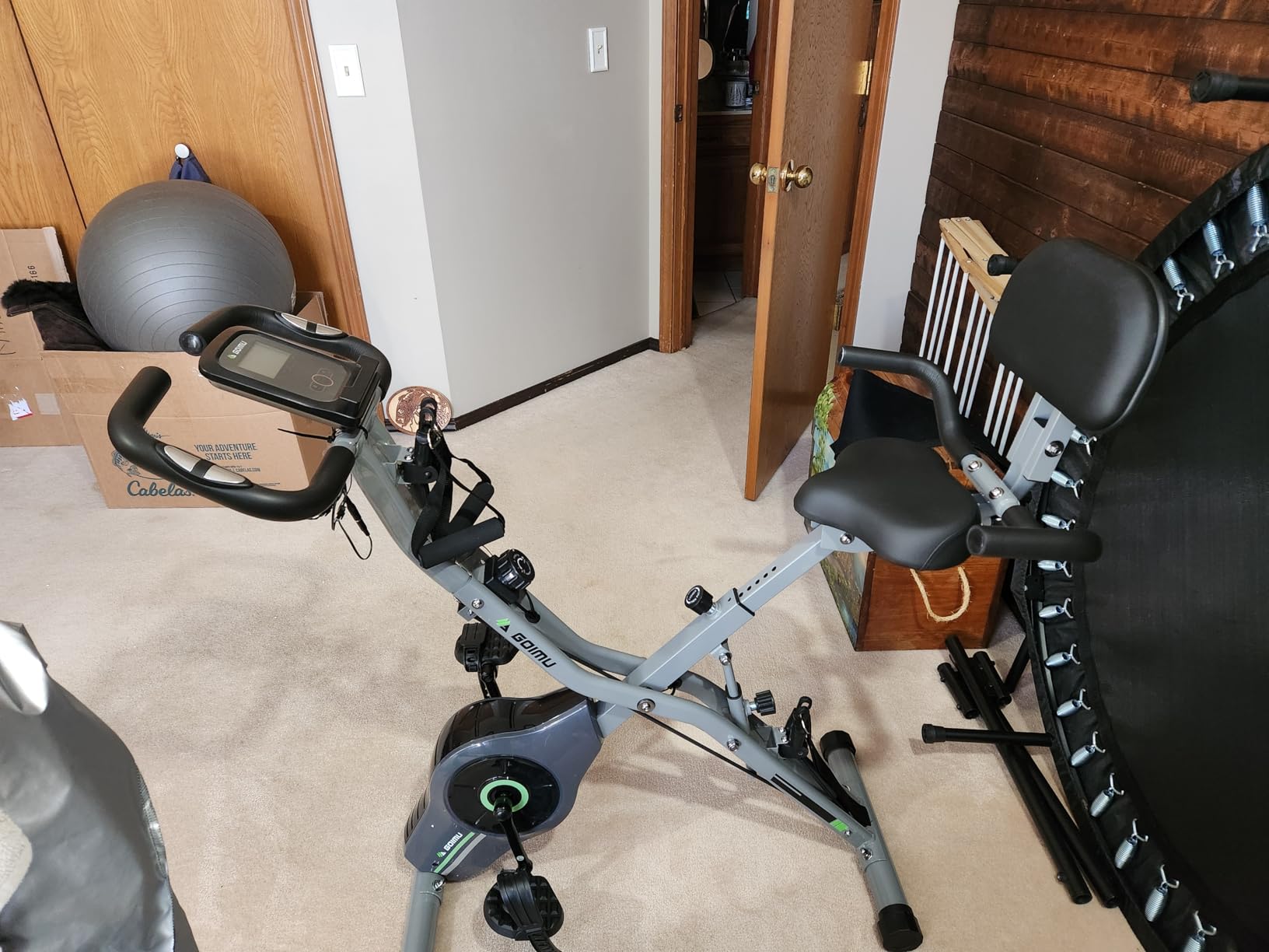 Exercise Bike, 5 in 1 Foldable Stationary Bike for Seniors, 16-Level Adjustable Magnetic Resistance, Indoor Workout Bike with 330LB Capacity, Comfortable Seat Backrest X-bike customer photo 1