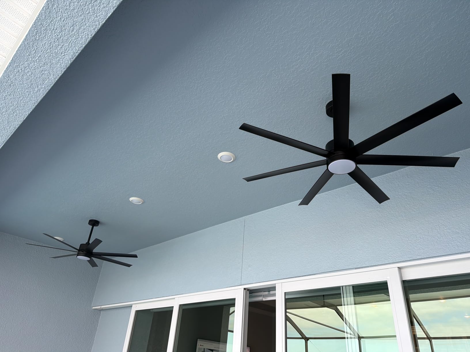 56'' Wet-Rated Outdoor Ceiling Fan with Lights for Patios, High CFM, Black | All Weather Waterproof, Remote, 7 UV Coating Blades, Quiet Energy-Saving DC Motor, Dimmable 3CCT, for Indoor Exterior Gazebo customer photo 1