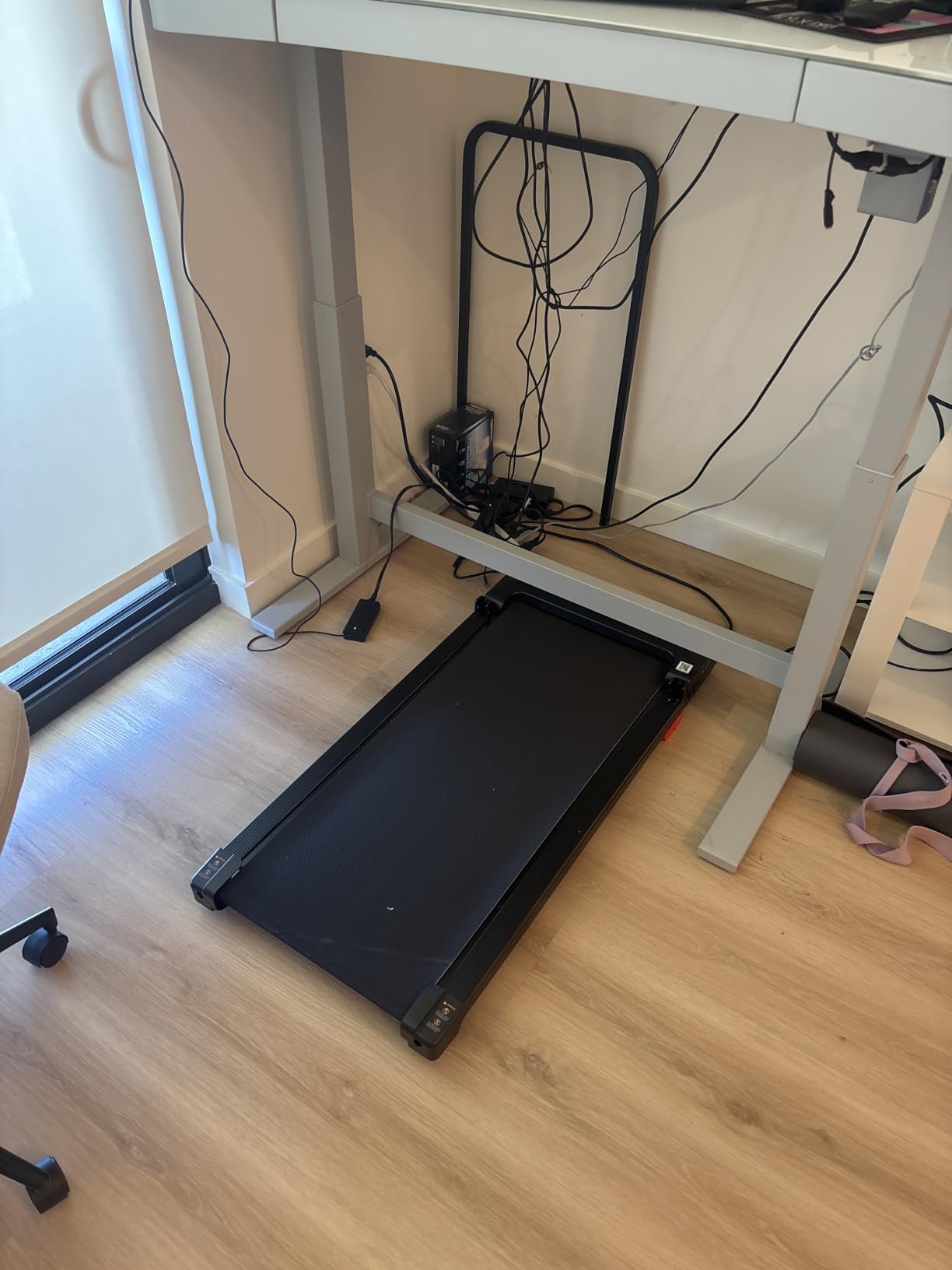 Walking Pad Treadmill for Home - Folding Treadmills with Handle Bar Portable Compact Fold up Indoor Foldable Handles Electric Walk Pads Small Spaces Mini Running Quiet Under Bed Office customer photo 2