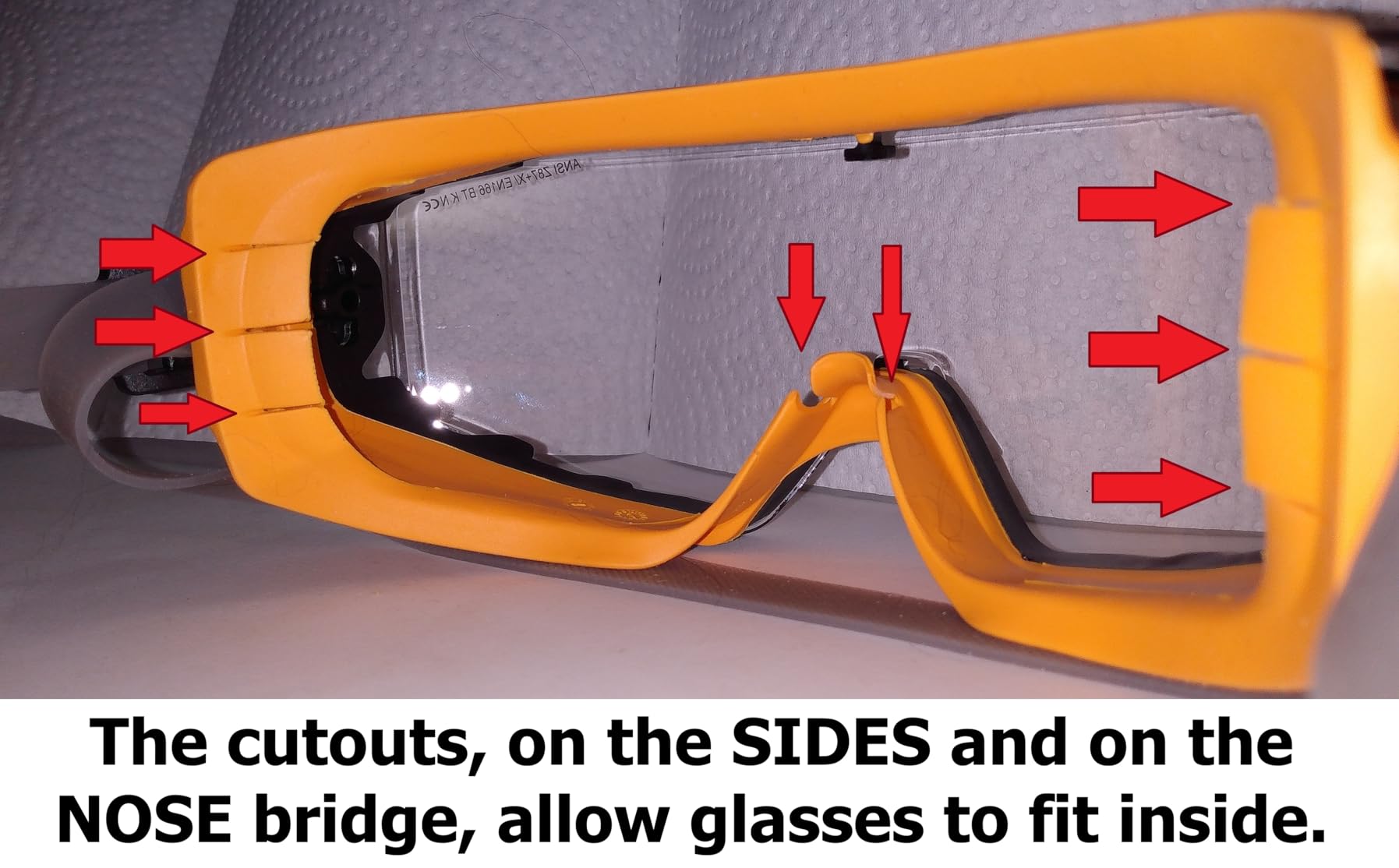 SPEXTRA Safety Goggles Over Glasses Anti-Fog Clear Lens, ANSI Z87.1 Impact Resistance, UV Protection, Lab Chemistry Goggles with Adjustable Headband, Quick-Adjust Buckle, Eyewear for Men Women customer photo 1