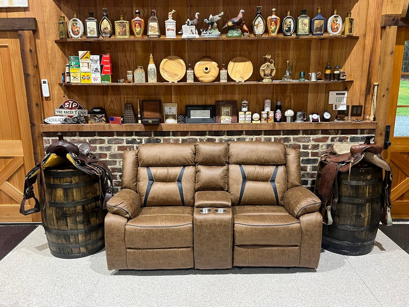 EBELLO Manual Reclining Sectional Sofa for Living Room, L-Shaped Sectional Corner Reclining Sectional Couches Home Furniture Set with Center Console, Hidden Cup Holders and Storage, Brown customer photo 1