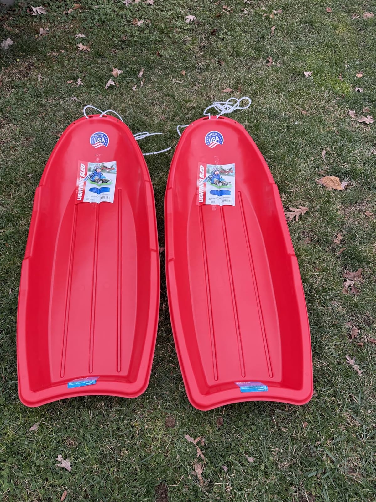 Flexible Flyer Winter Lightning Snow Sleds for Kids and Adults (Red) - 48 Inch Toboggan Style Plastic Sled with Hard Bottom for Fast, Smooth Rides - 1 or 2 Riders customer photo 2