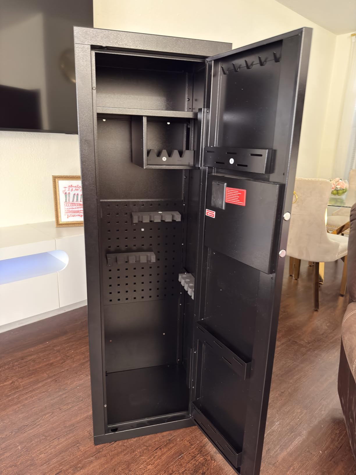 KAER Biometric Gun Safe Rifle,Gun Safes for Rifles and Pistols Holds 14-15 Firearms with Adjustable Racks & Pistol Storage,Fingerprint Keypad Lock Gun Cabinet for Home & Hunting for Enthusiasts customer photo 1