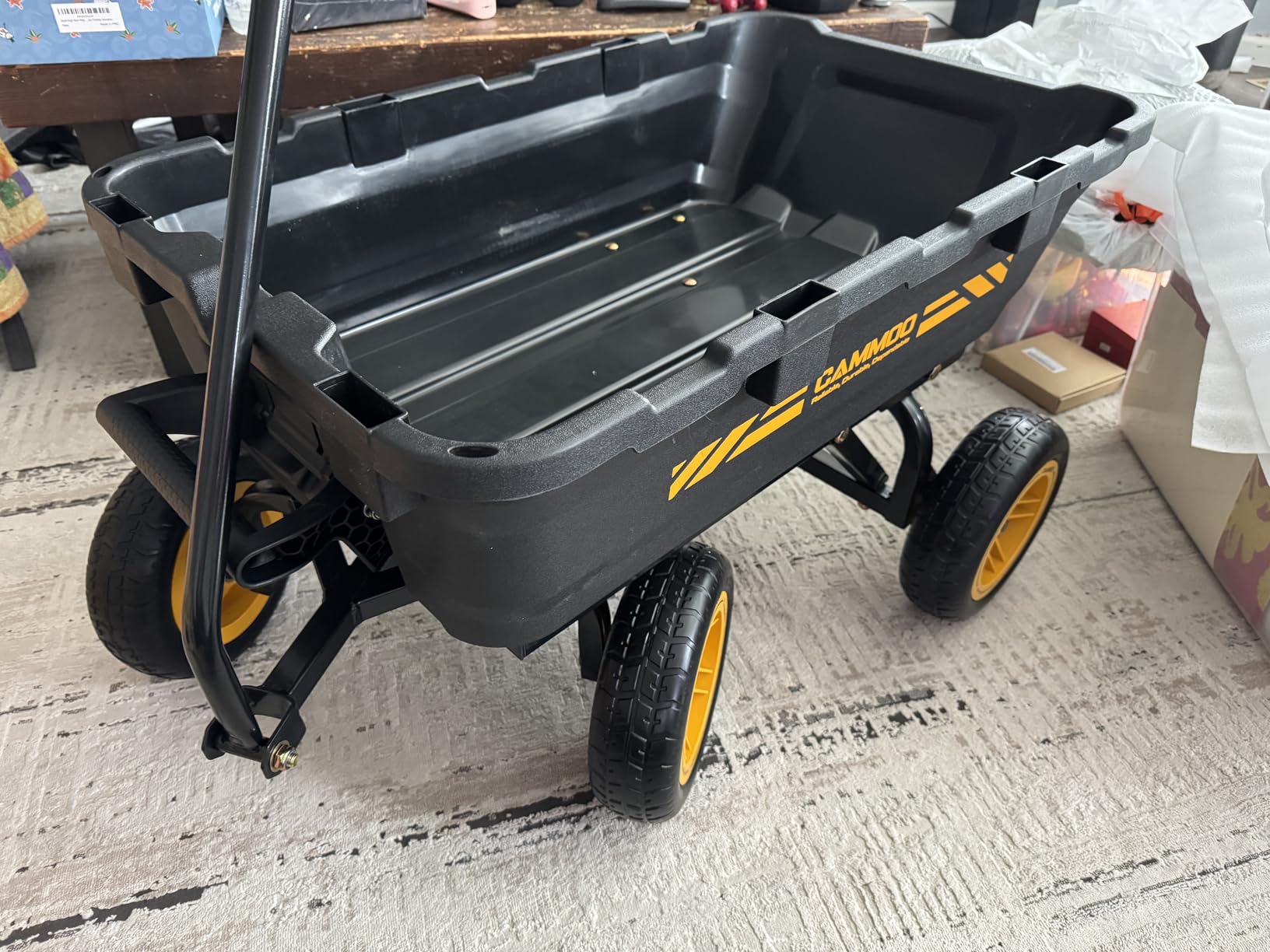CAMMOO 10-in NO-Flat Tires 900lb Garden Dump Cart Wheelbarrow Garden Wagon customer photo 2